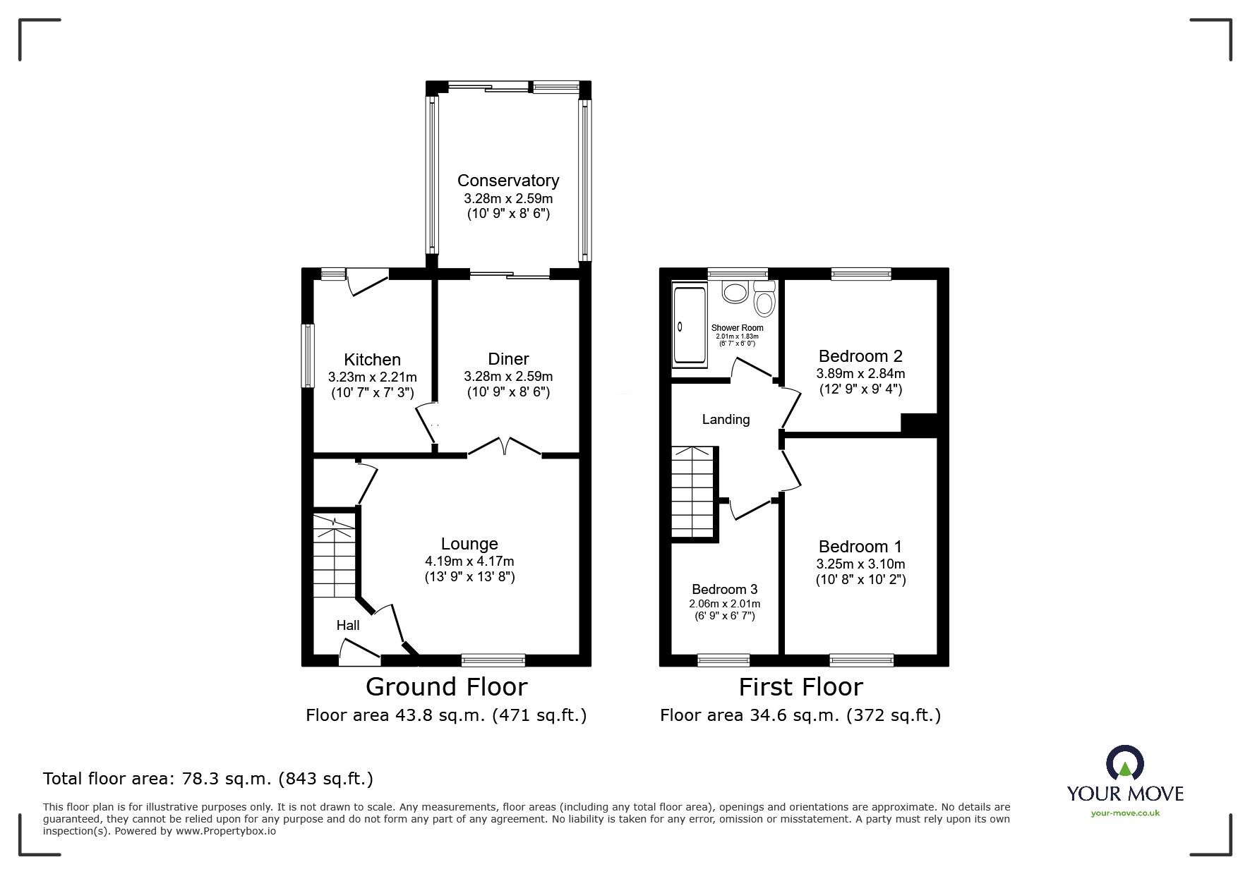 Floorplan of 3 bedroom Semi Detached House for sale, Cleeve Mount, Loughborough, Leicestershire, LE11