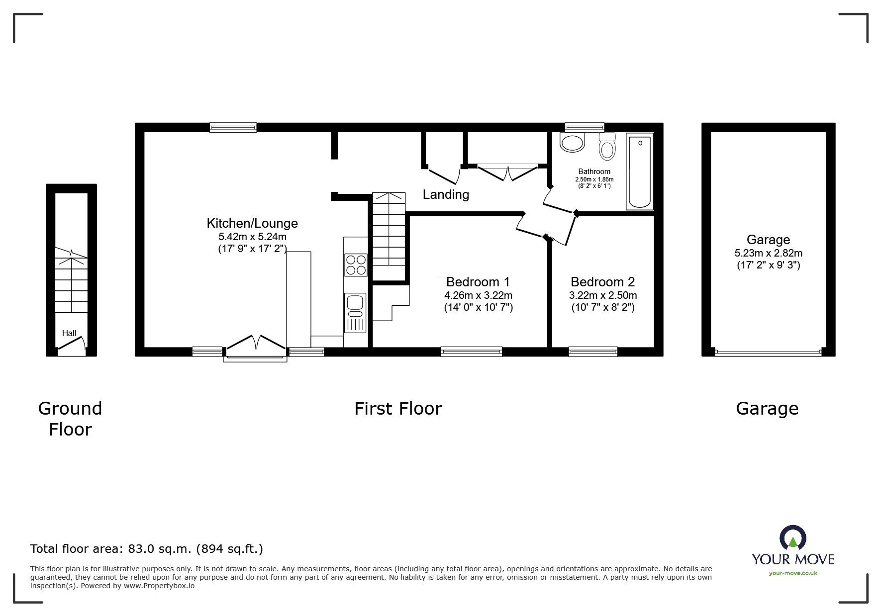 Floorplan of 2 bedroom Flat for sale, Weavers Avenue, Shepshed, Leicestershire, LE12