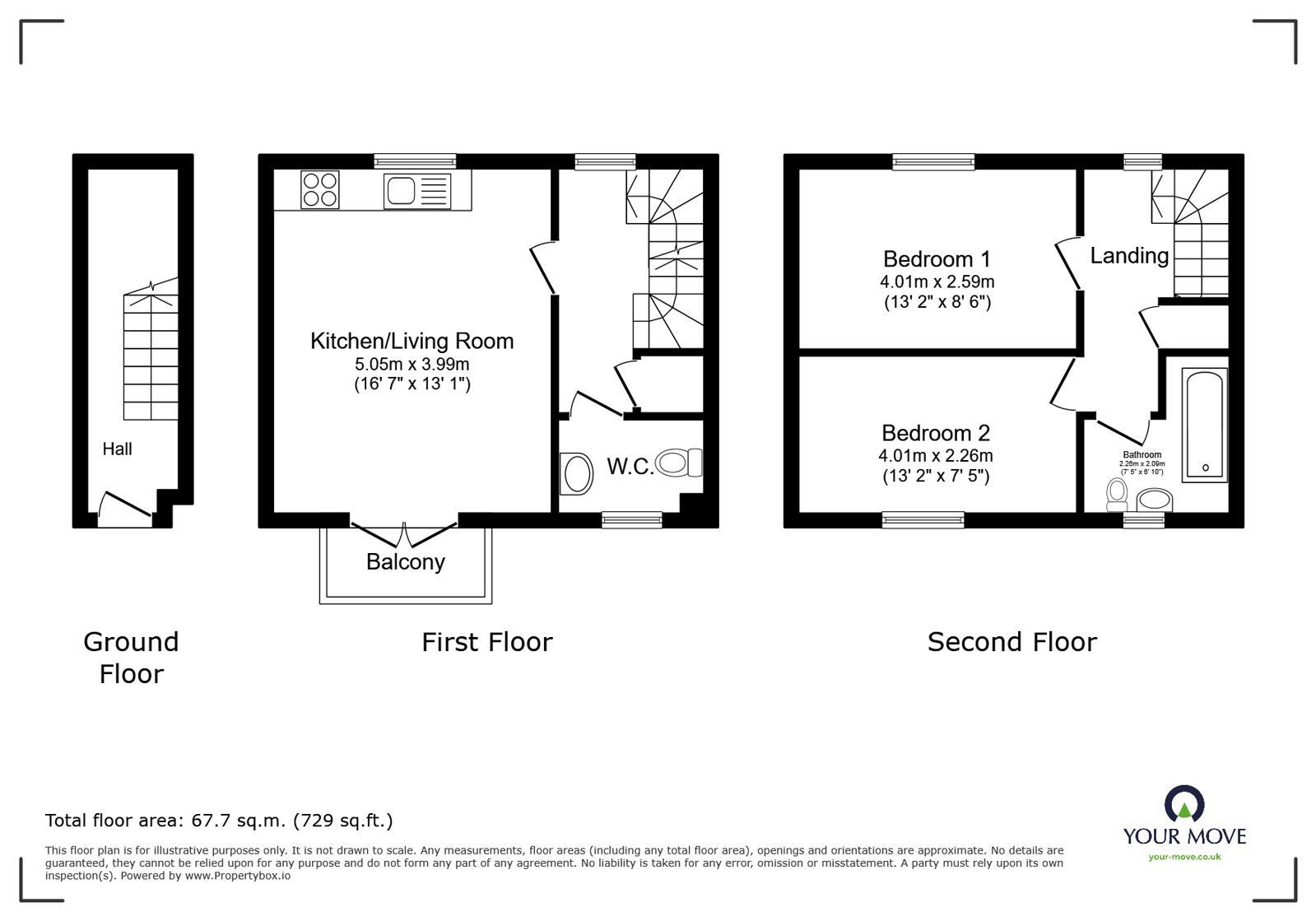 Floorplan of 2 bedroom Flat for sale, Edward Phillipps Road, Hathern, Leicestershire, LE12