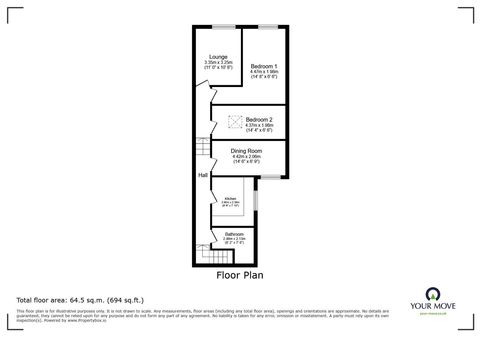 Floorplan of 3 bedroom Flat to rent, Nuthall Road, Nottingham, Nottinghamshire, NG8