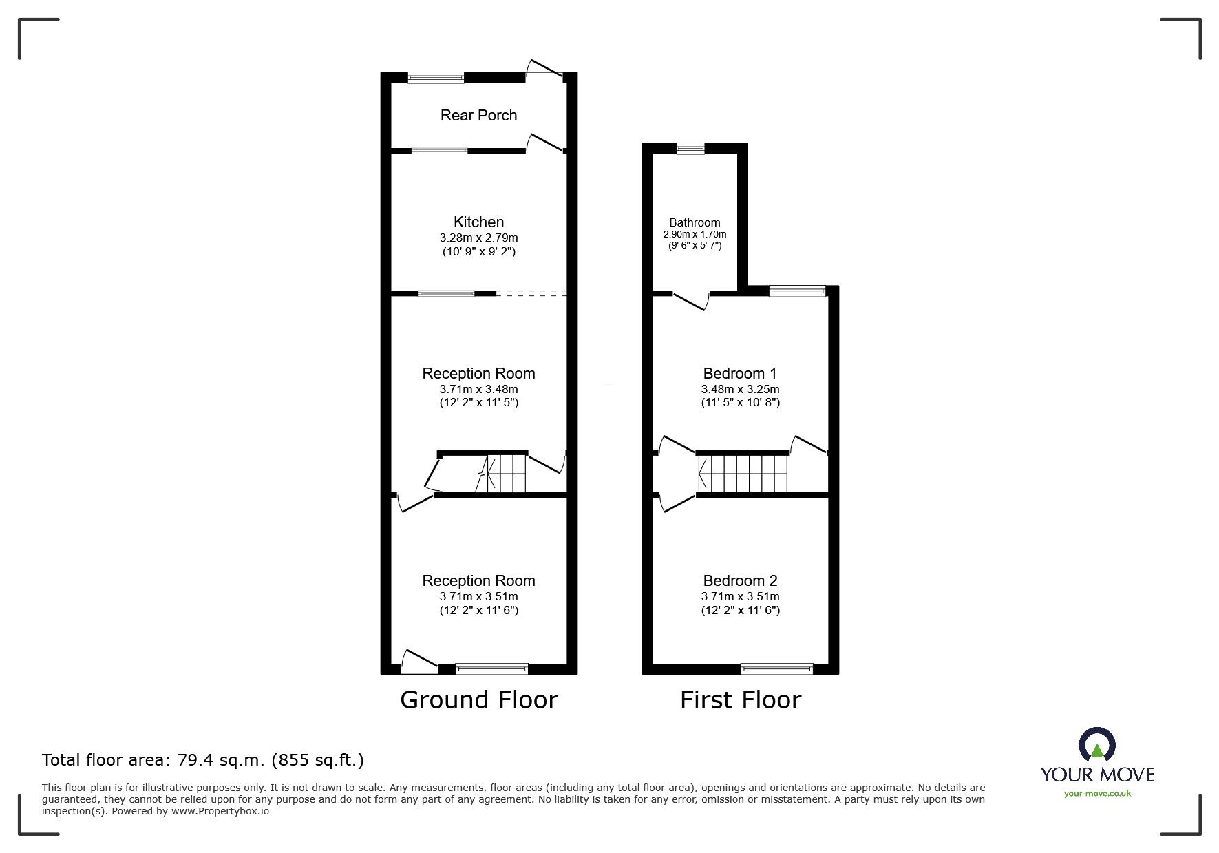 Floorplan of 2 bedroom Mid Terrace House for sale, Sileby Road, Barrow upon Soar, Leicestershire, LE12