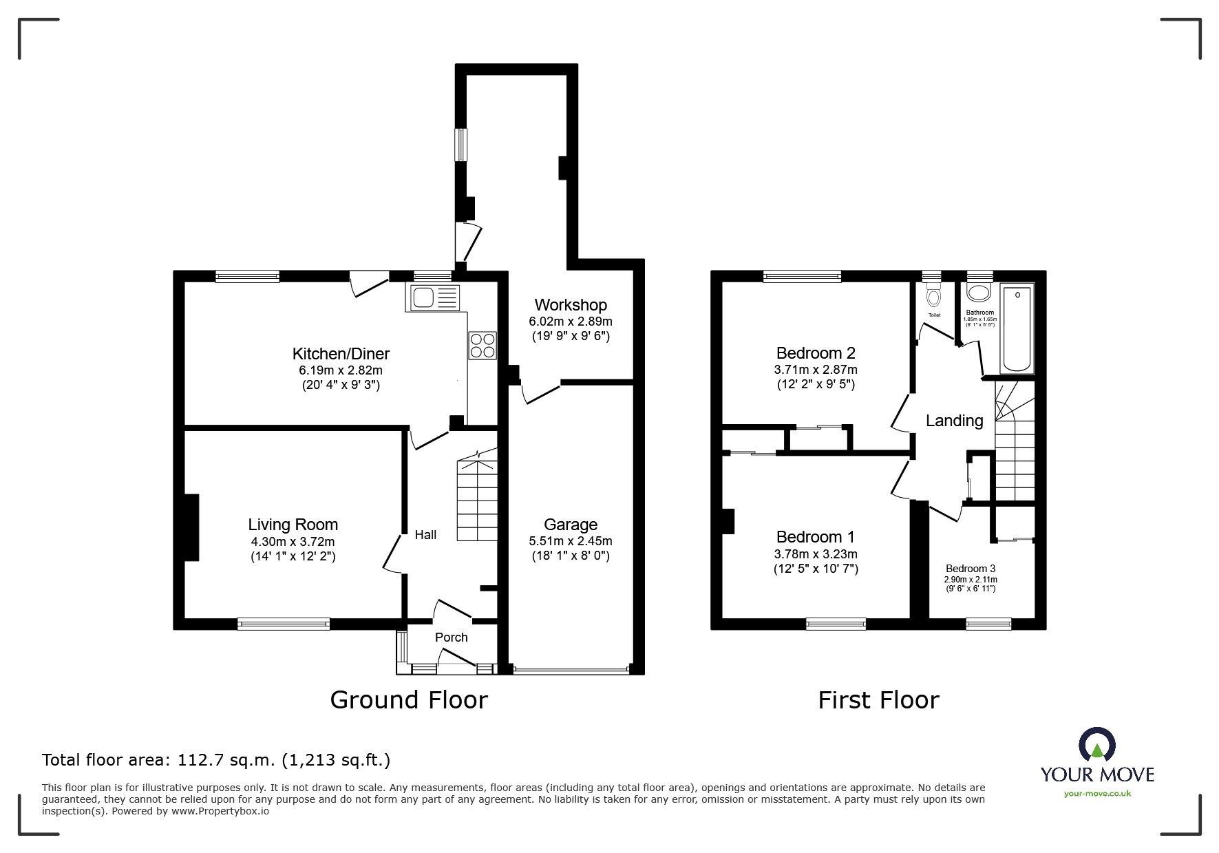 Floorplan of 3 bedroom Semi Detached House for sale, Sowters Lane, Burton-on-the-Wolds, Leicestershire, LE12