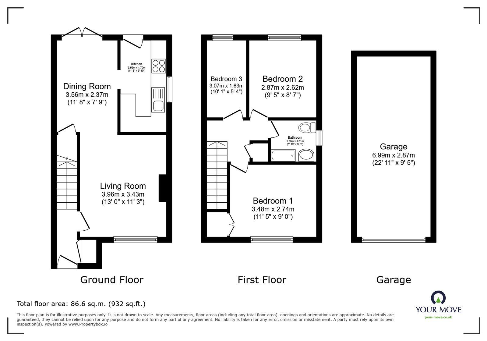 Floorplan of 3 bedroom Semi Detached House for sale, Ploughmans Drive, Shepshed, Leicestershire, LE12
