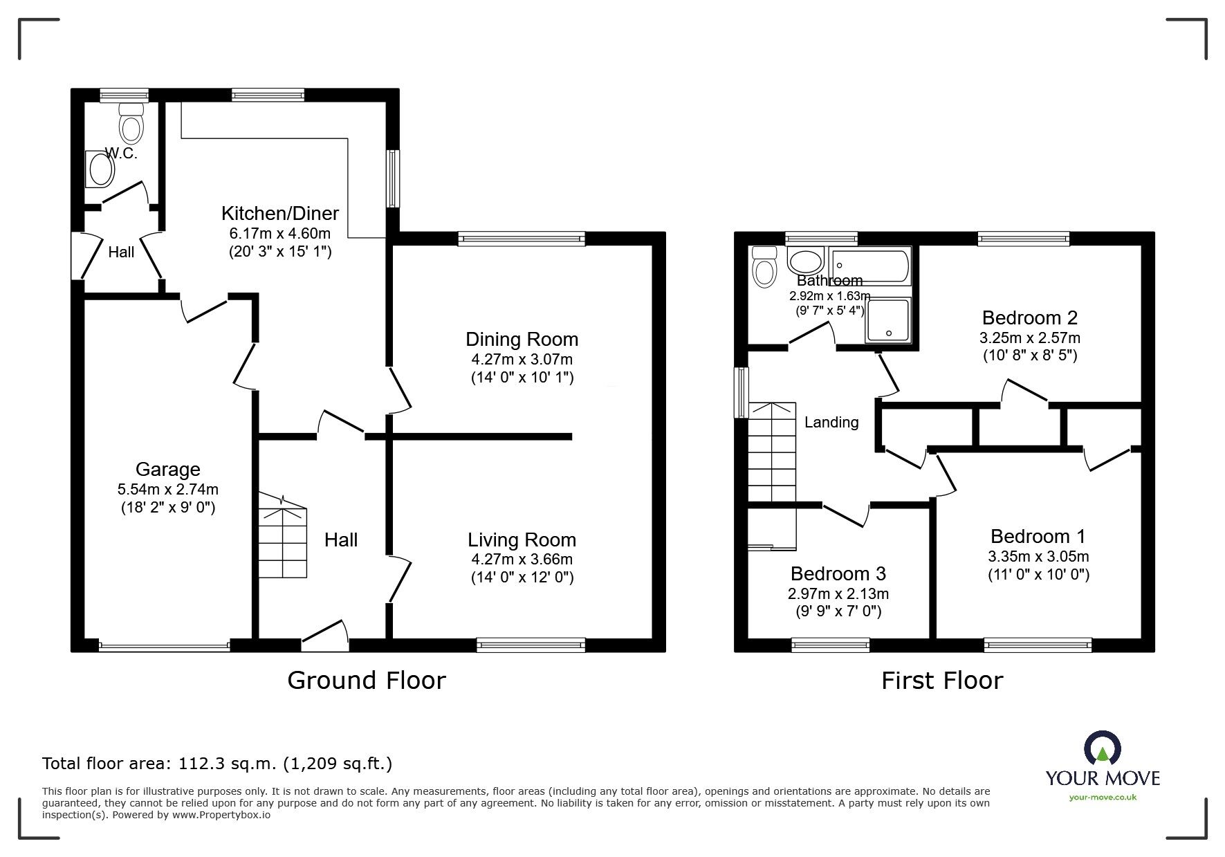 Floorplan of 3 bedroom Semi Detached House to rent, Birchover Road, Nottingham, Nottinghamshire, NG8