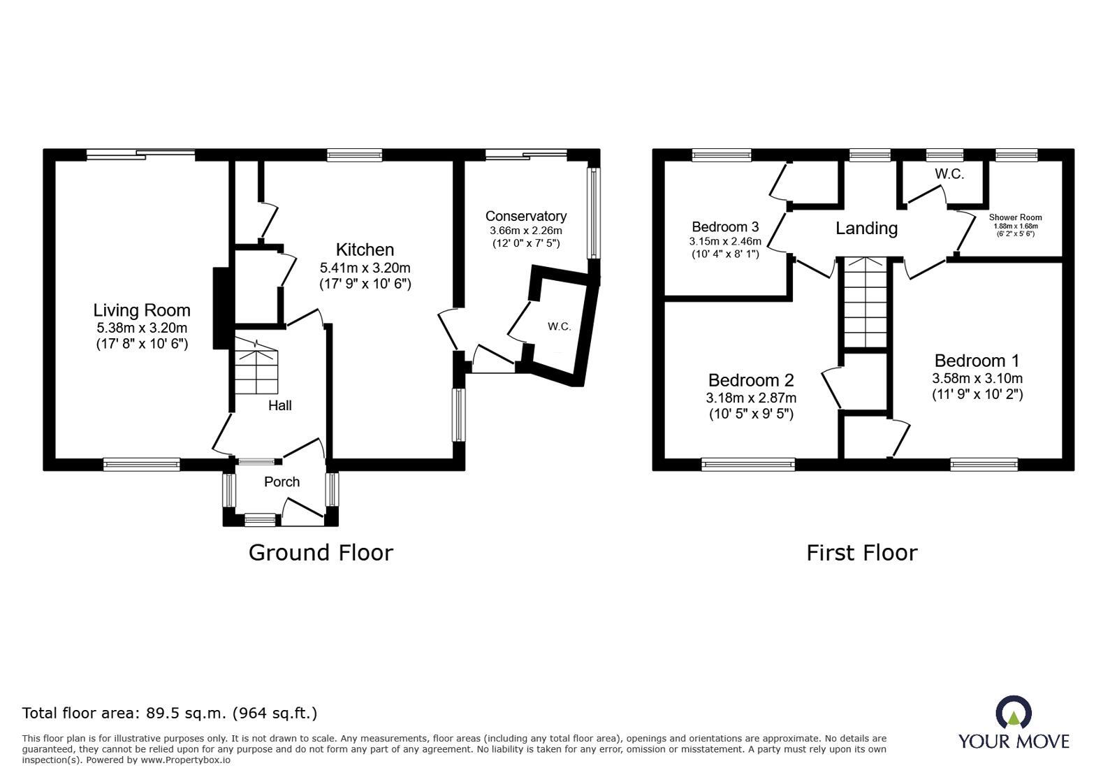 Floorplan of 3 bedroom Semi Detached House to rent, Burns Road, Loughborough, Leicestershire, LE11