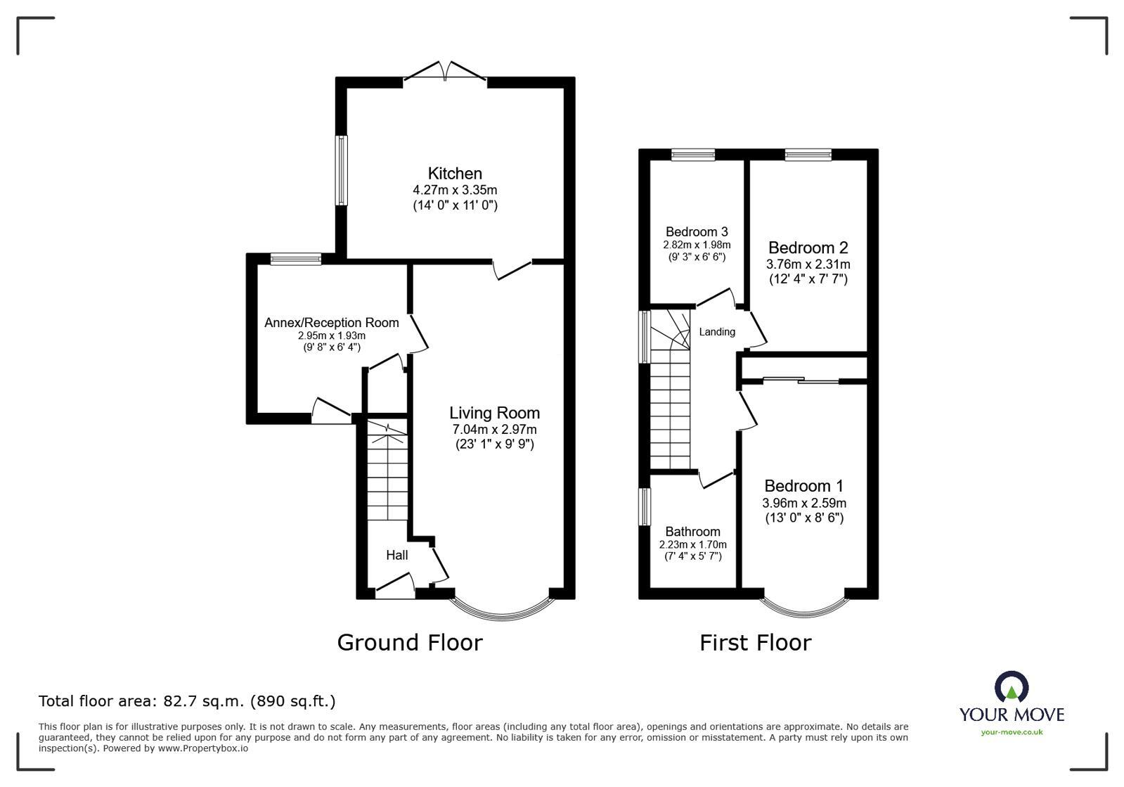 Floorplan of 3 bedroom Semi Detached House for sale, King George Road, Loughborough, Leicestershire, LE11