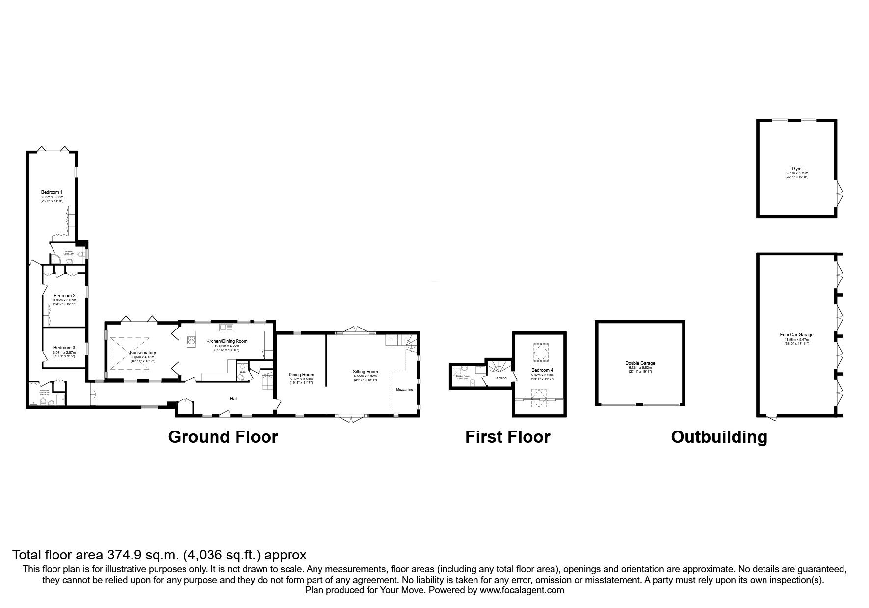 Floorplan of 4 bedroom House for sale, Home Farm Courtyard, Castle Donington, Leicestershire, DE74