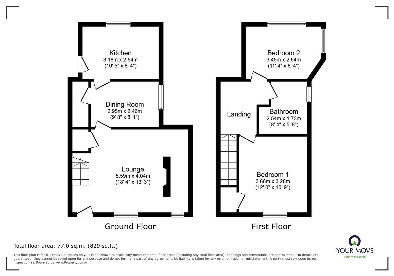 Floorplan of 2 bedroom Mid Terrace Property for sale, Main Street, Woodhouse Eaves, Leicestershire, LE12