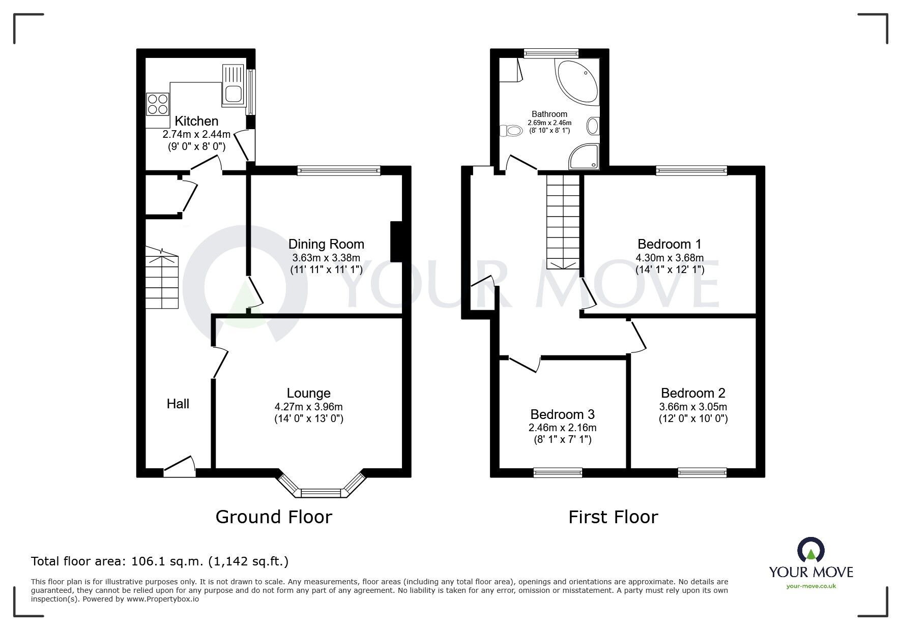 Floorplan of 3 bedroom Semi Detached House for sale, Stanley Street, Long Eaton, Derbyshire, NG10