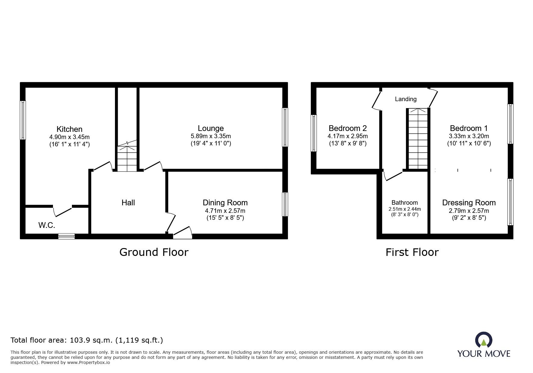 Floorplan of 2 bedroom Semi Detached House for sale, Paterson Place, Shepshed, Loughborough, LE12