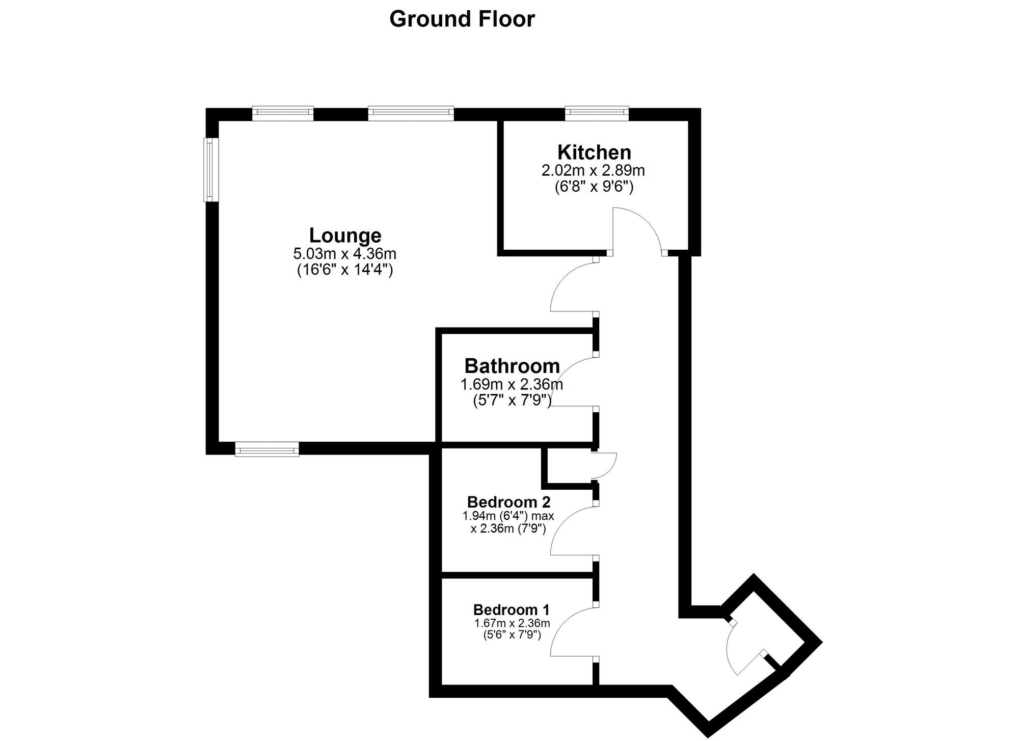 Floorplan of 2 bedroom  Flat to rent, Sandringham Court, Sheriffs Close, Gateshead, NE10