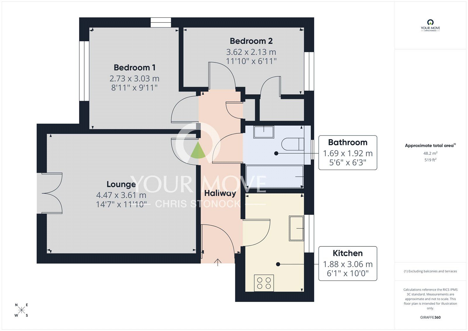 Floorplan of 2 bedroom Flat to rent, Cromwell Ford Way, Stella Riverside, Blaydon, NE21