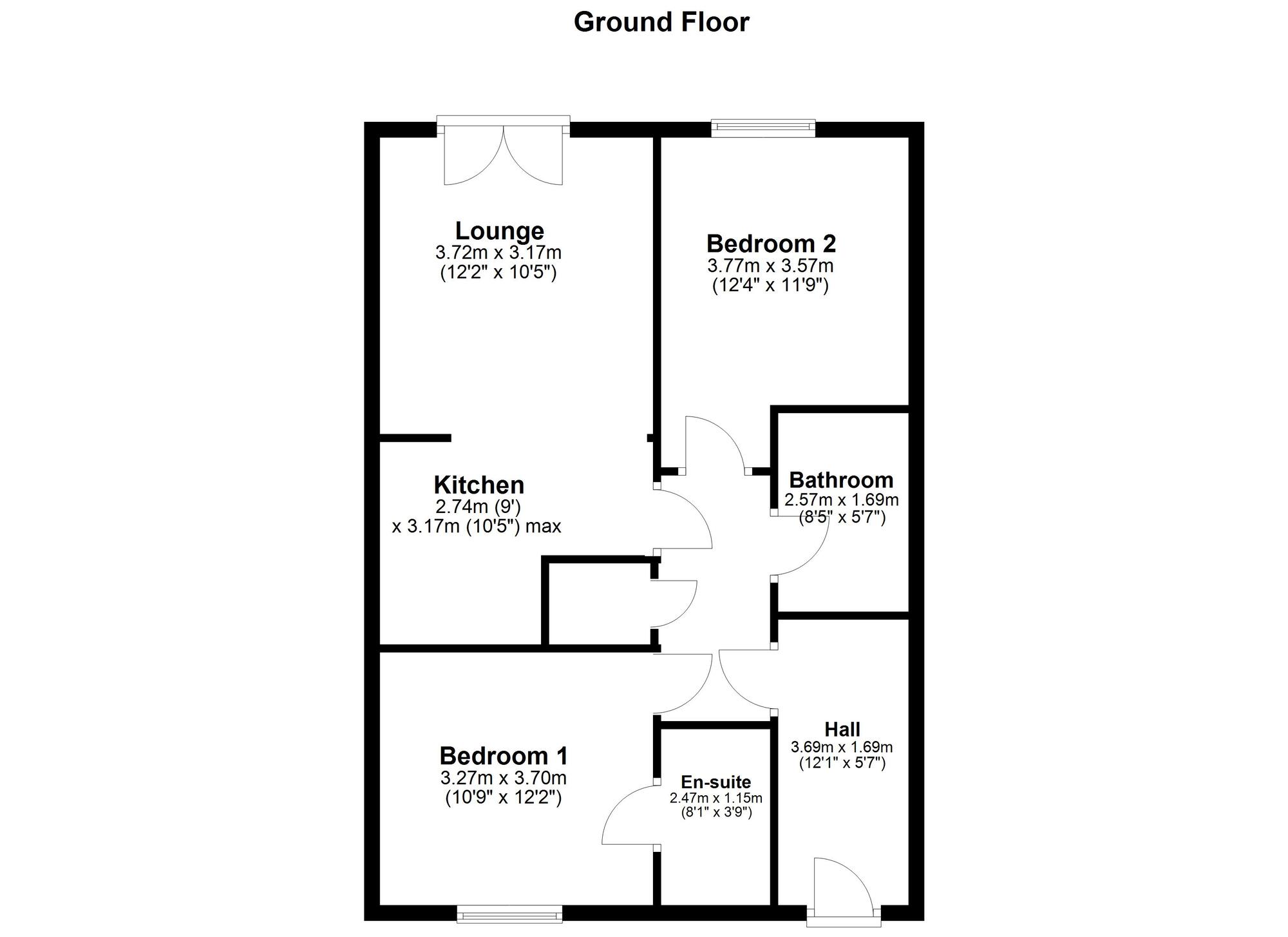 Floorplan of 2 bedroom  Flat to rent, Blacklock Close, Sheriff Hill, Gateshead, NE9