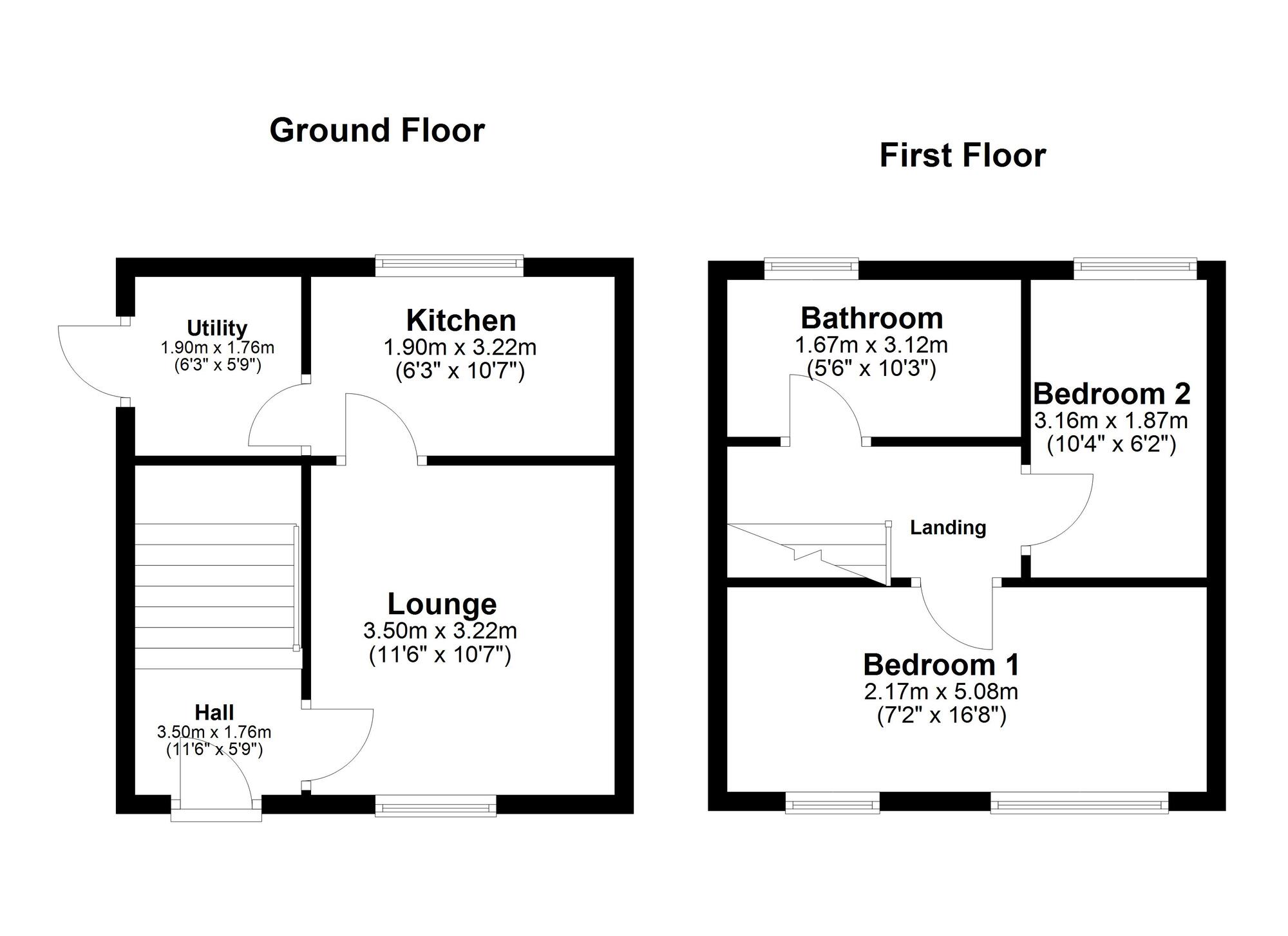 Floorplan of 2 bedroom Semi Detached House to rent, Whinbrooke, Leam Lane, Gateshead, NE10