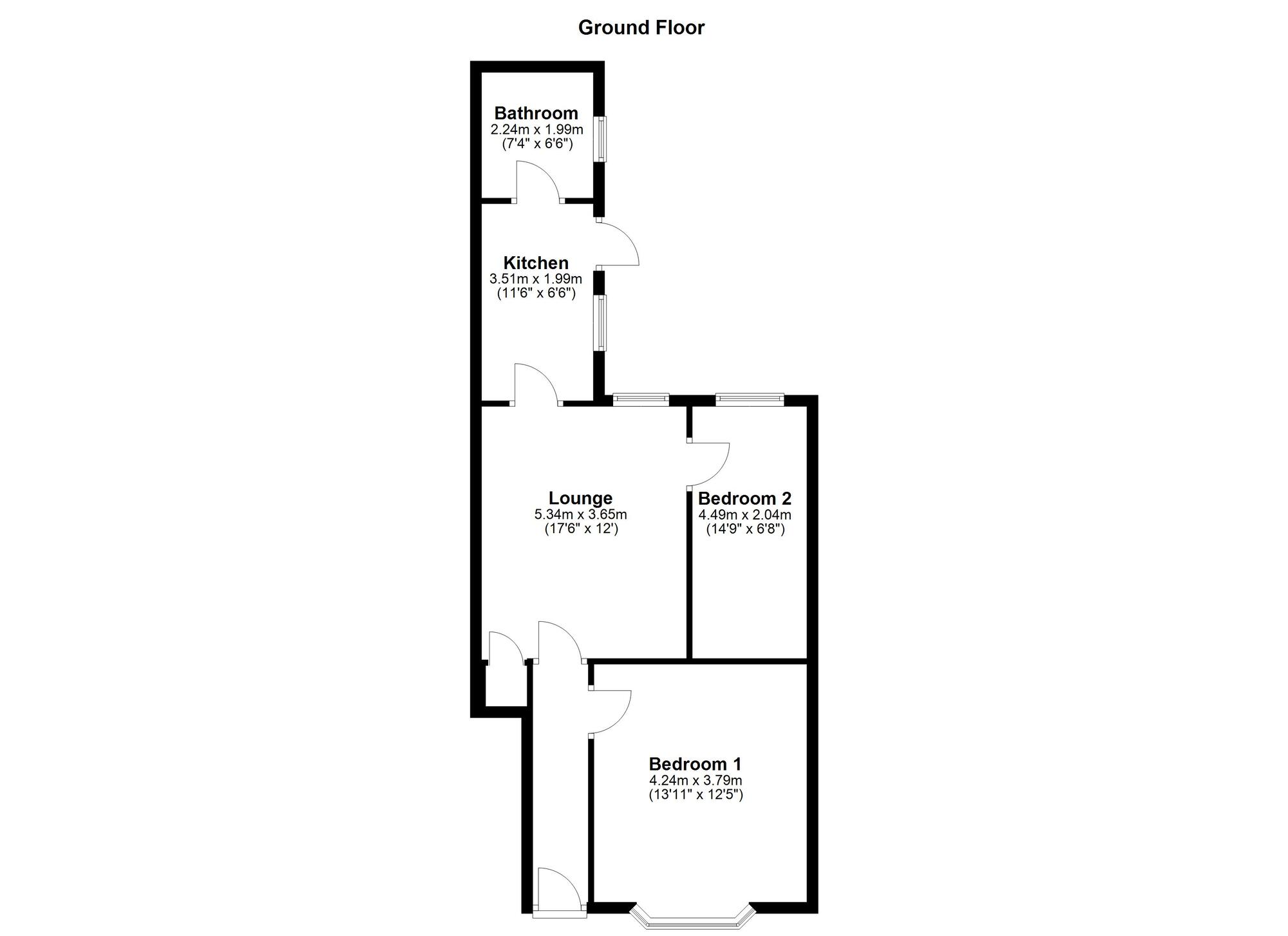 Floorplan of 2 bedroom Flat to rent, Macadam Street, Bensham, Gateshead, NE8
