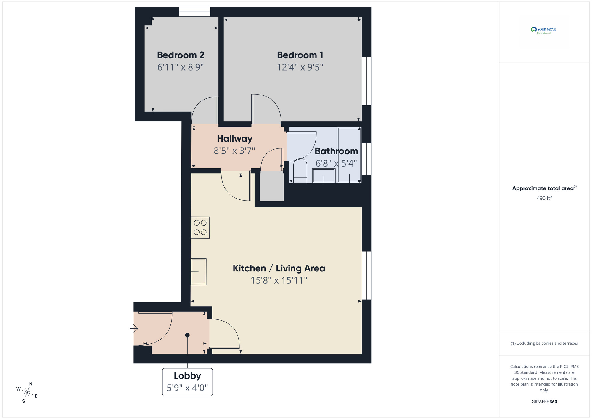 Floorplan of 2 bedroom Flat to rent, Troilus Gardens, Hebburn, NE31