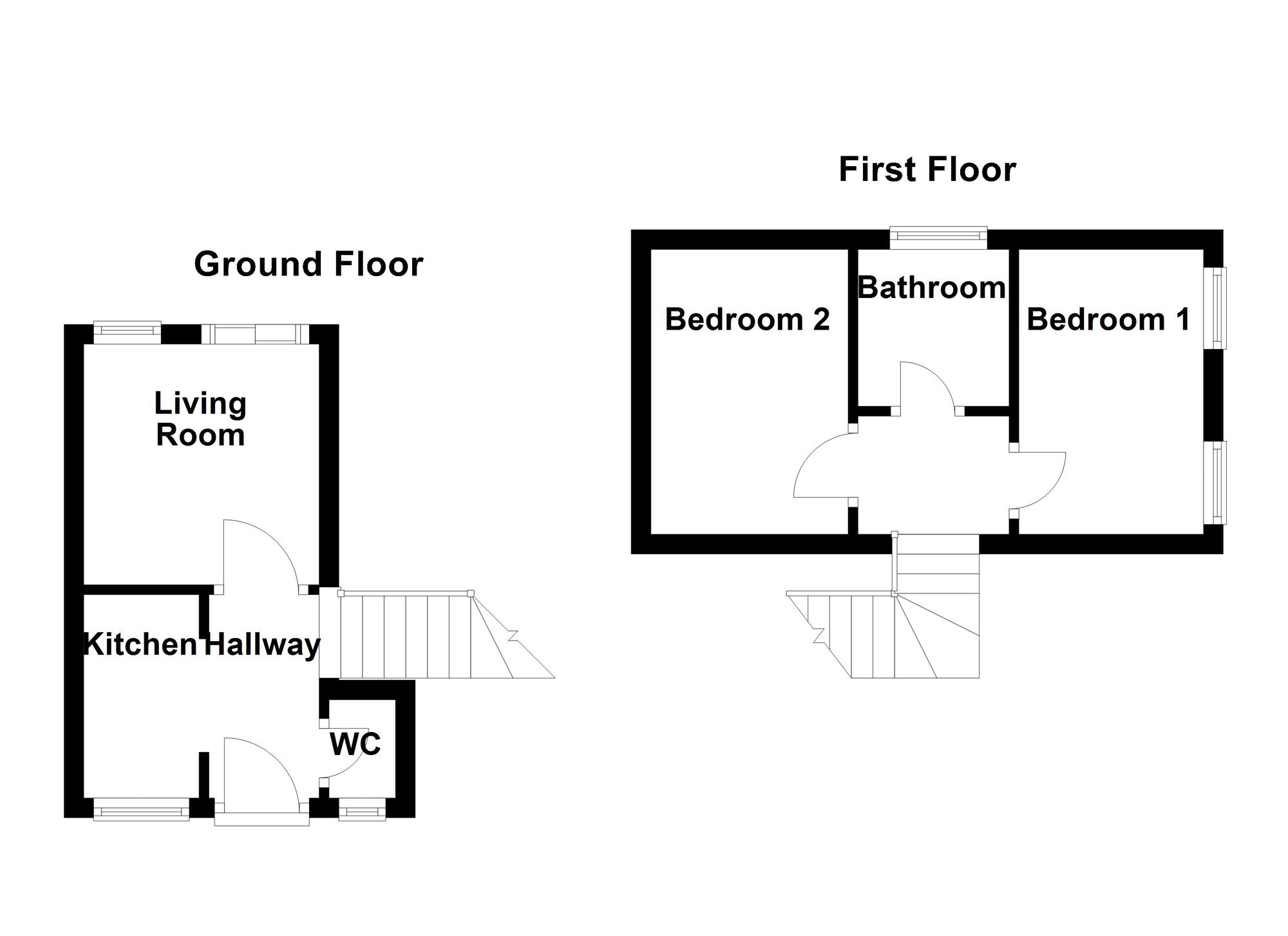 Floorplan of 2 bedroom End Terrace House to rent, Wyedale Way, Newcastle upon Tyne, Tyne and Wear, NE6