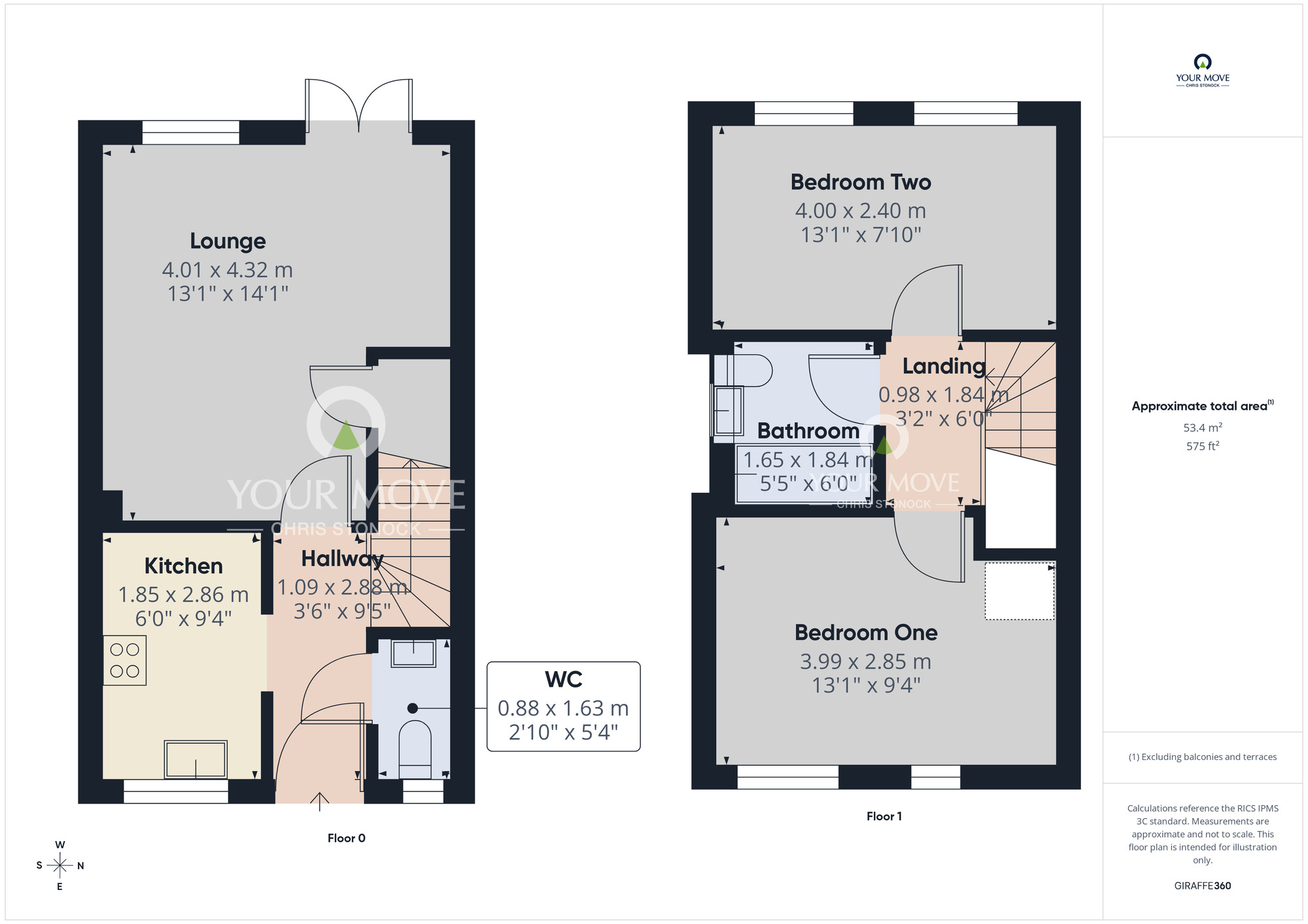 Floorplan of 2 bedroom End Terrace House to rent, Wyedale Way, Newcastle upon Tyne, Tyne and Wear, NE6