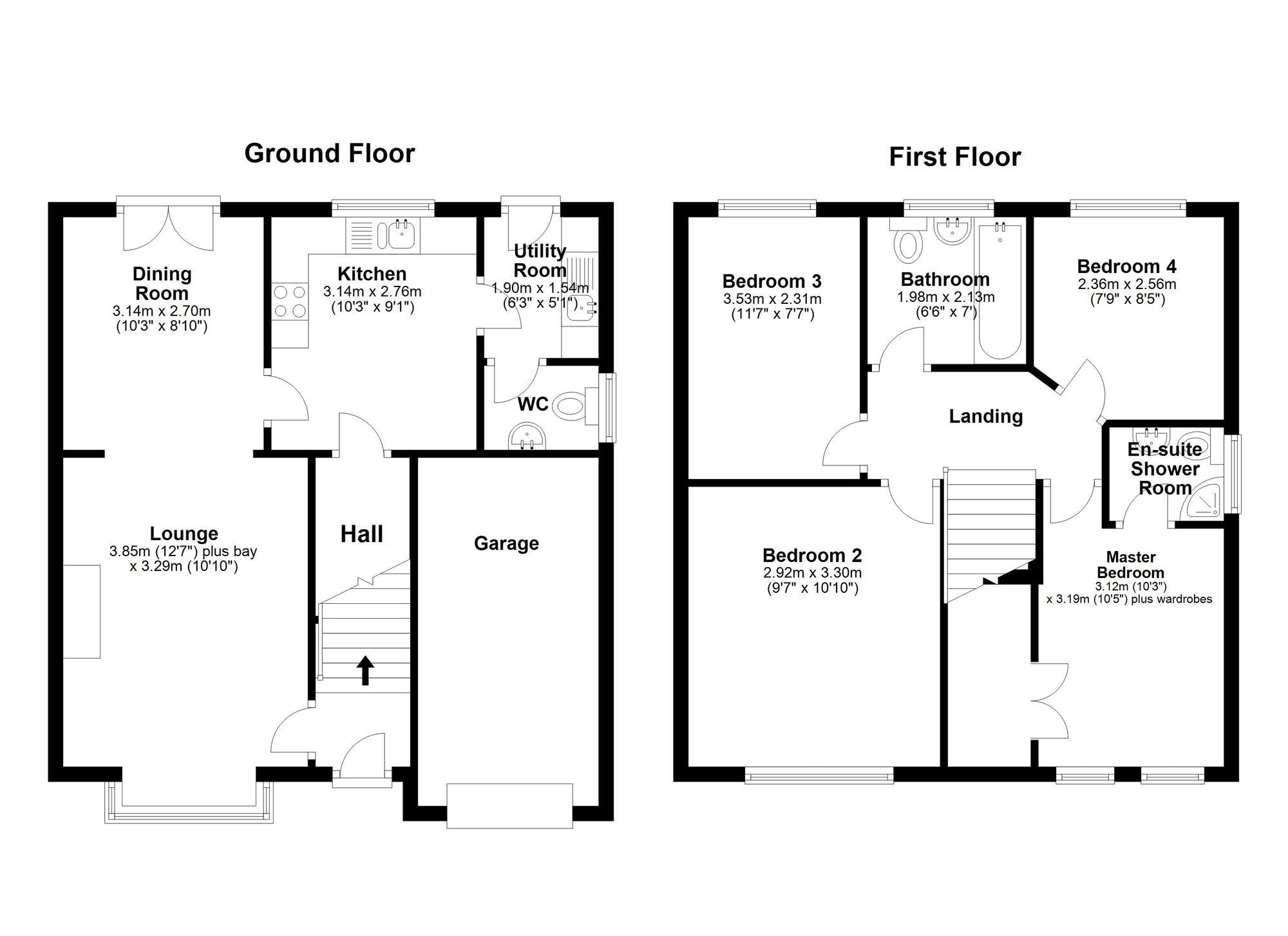 Floorplan of 4 bedroom Detached House to rent, Elmfield, Hetton-le-Hole, Tyne and Wear, DH5