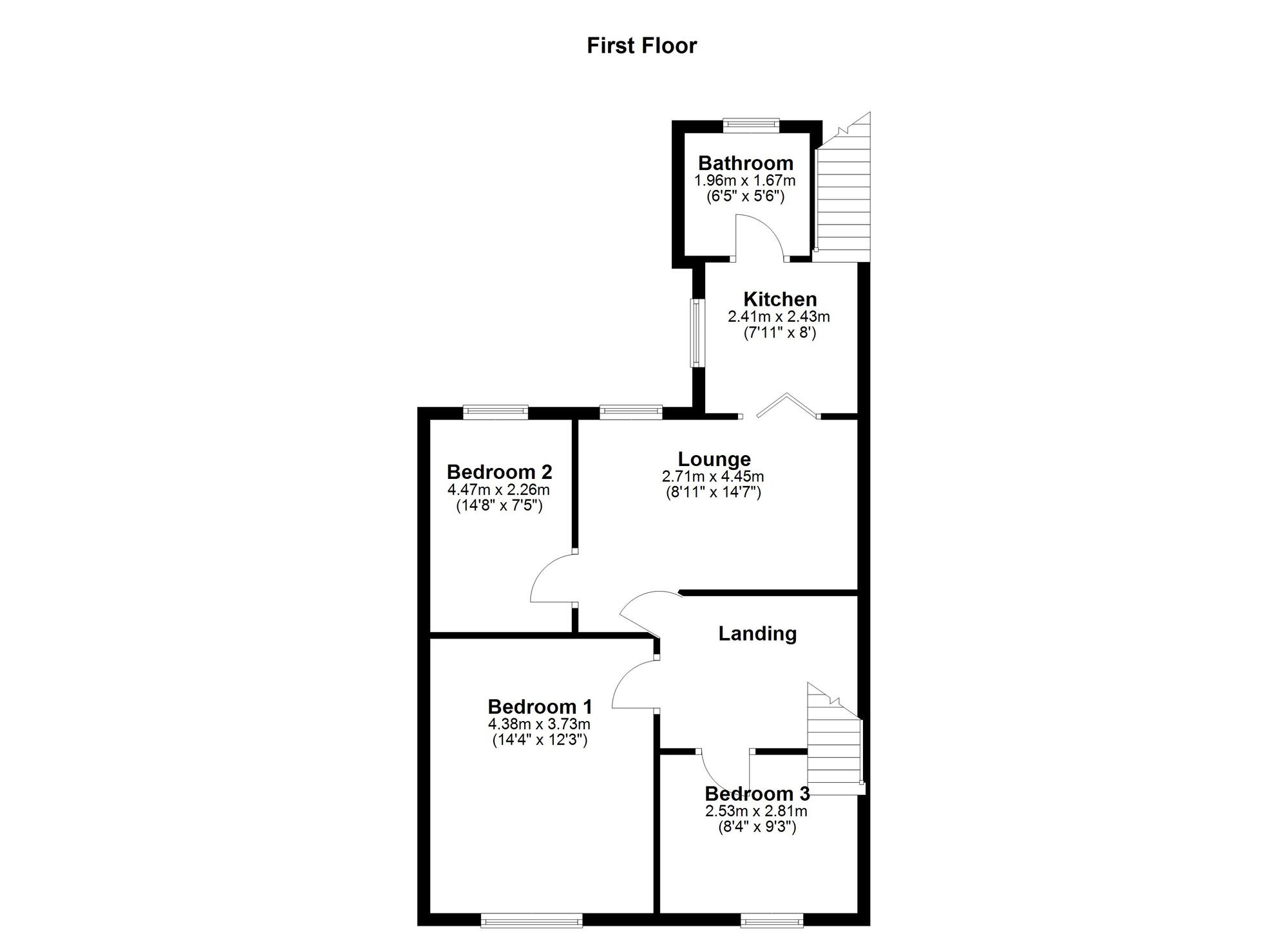 Floorplan of 3 bedroom  Flat to rent, Stanley Street, Wallsend, Tyne and Wear, NE28