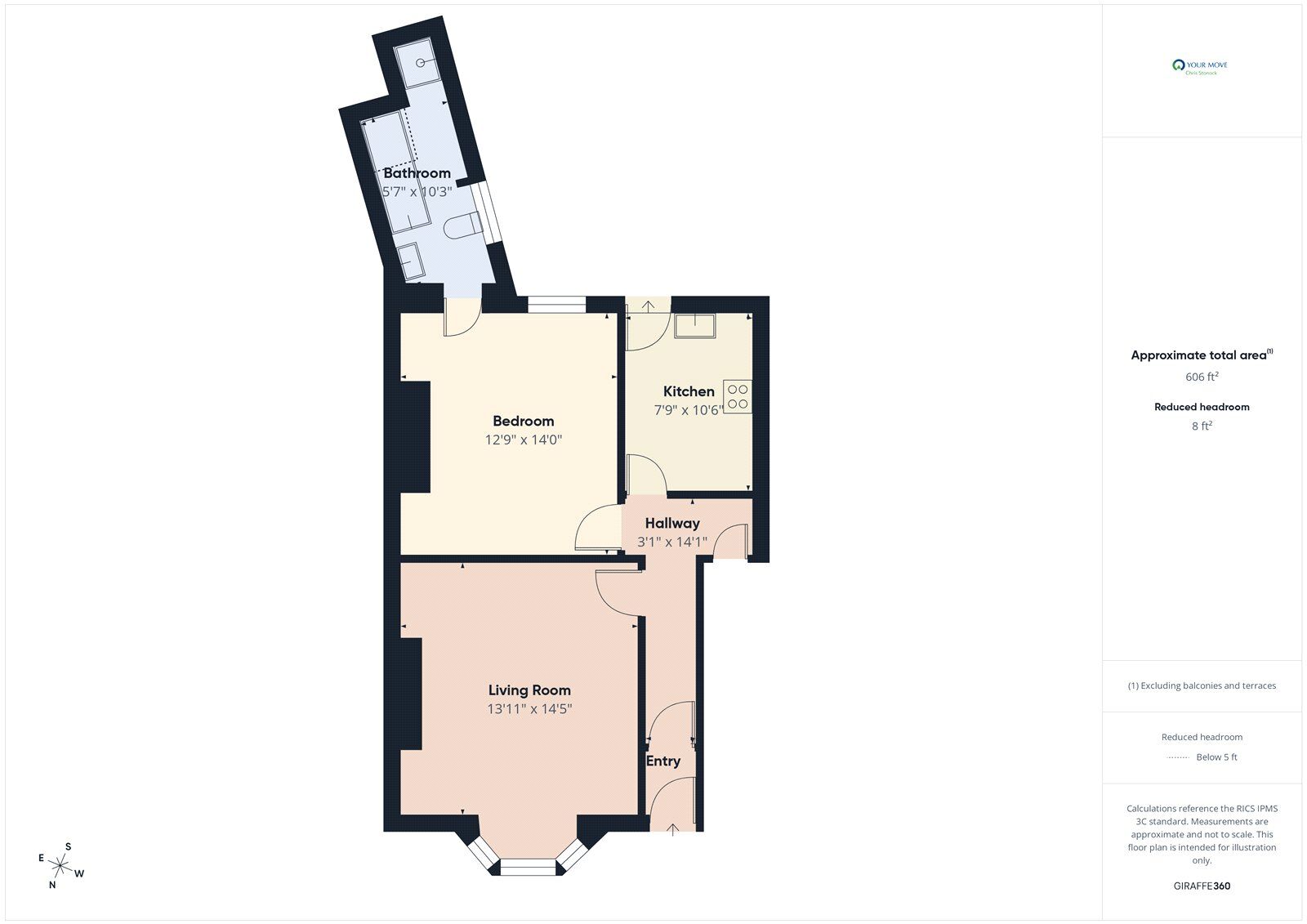 Floorplan of 1 bedroom Flat to rent, Northcote Street, South Shields, NE33