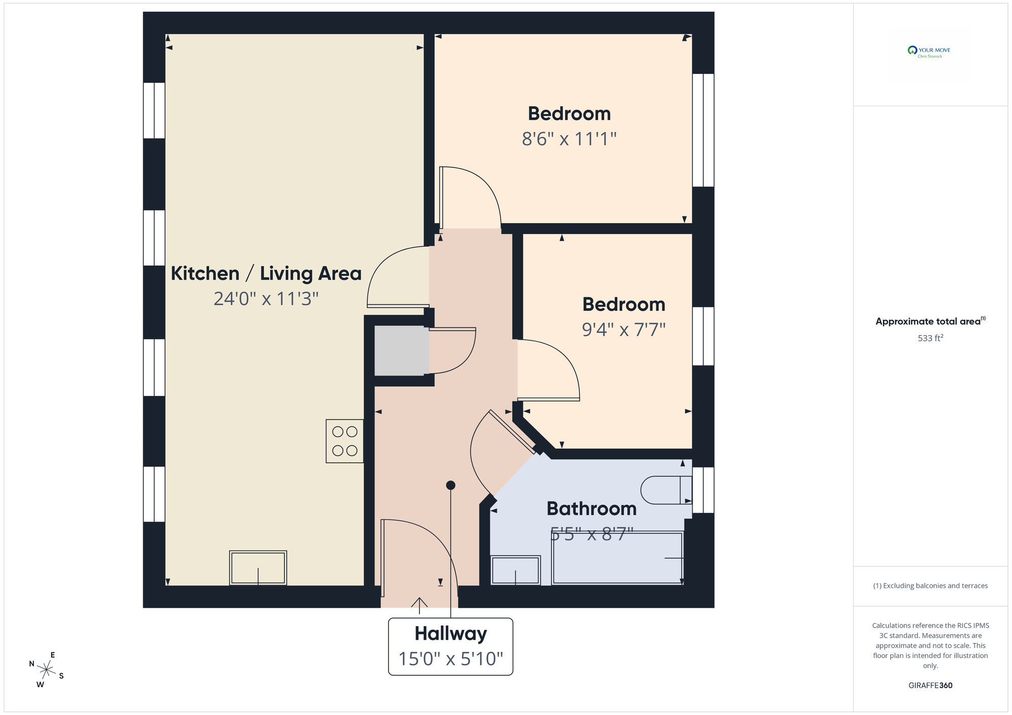 Floorplan of 2 bedroom Flat to rent, August Courtyard, North Side, Gateshead, NE8