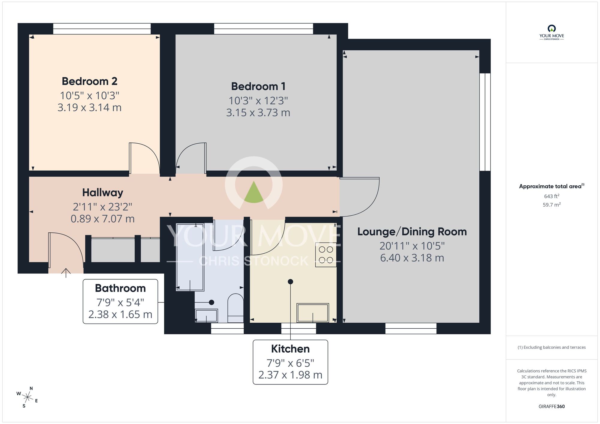 Floorplan of 2 bedroom Flat to rent, Melbourne Court, Gateshead, NE8
