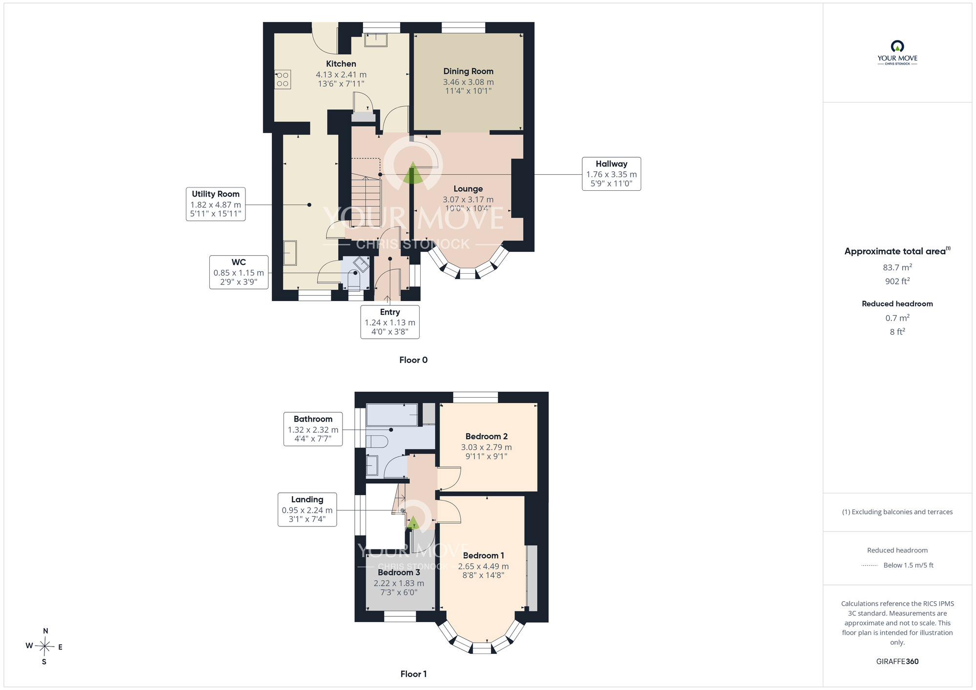 Floorplan of 3 bedroom Semi Detached House for sale, Oakfield Road, Lobley Hill, Gateshead, NE11