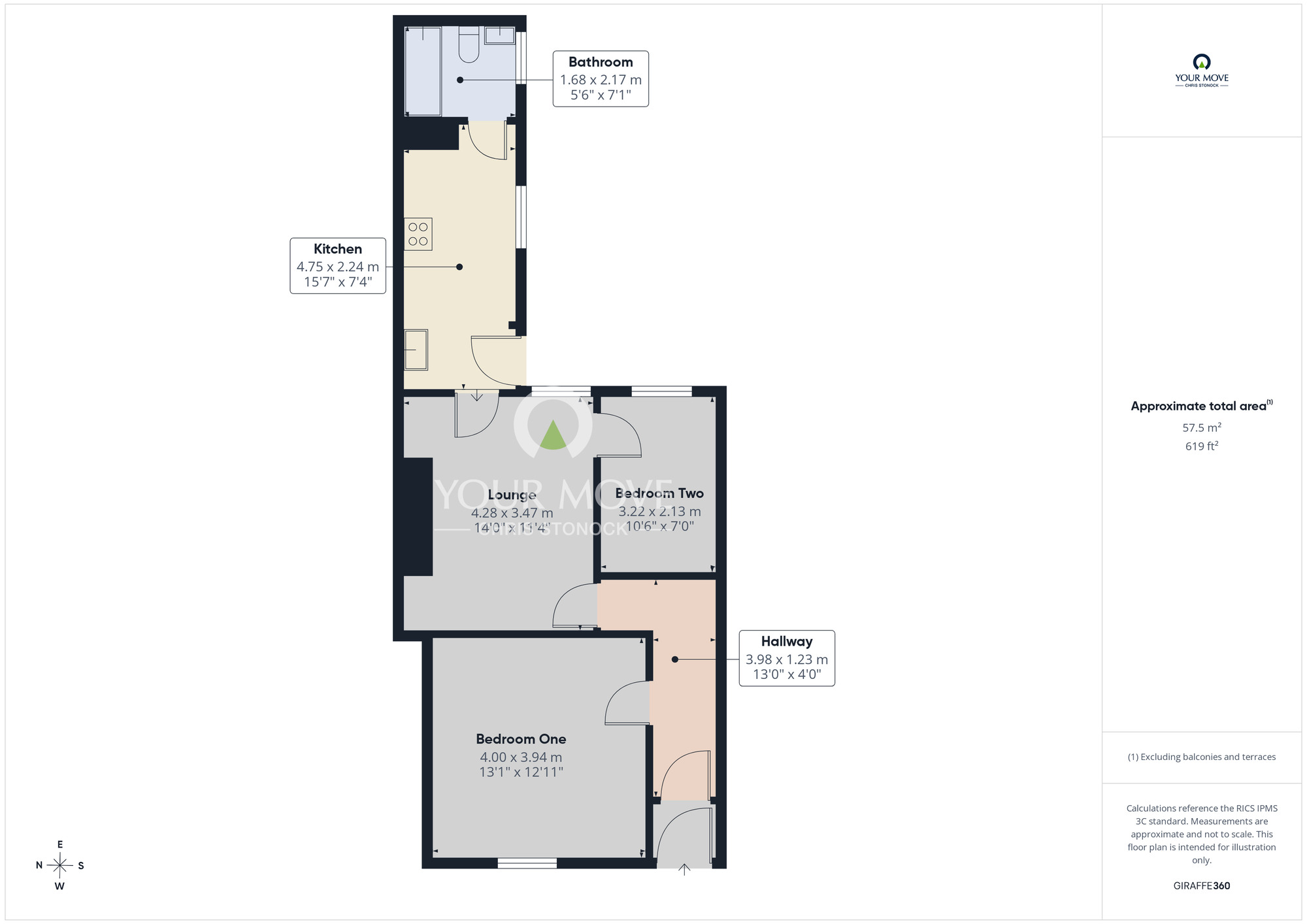 Floorplan of 2 bedroom Mid Terrace Property to rent, Darwin Street, Sunderland, Tyne and Wear, SR5
