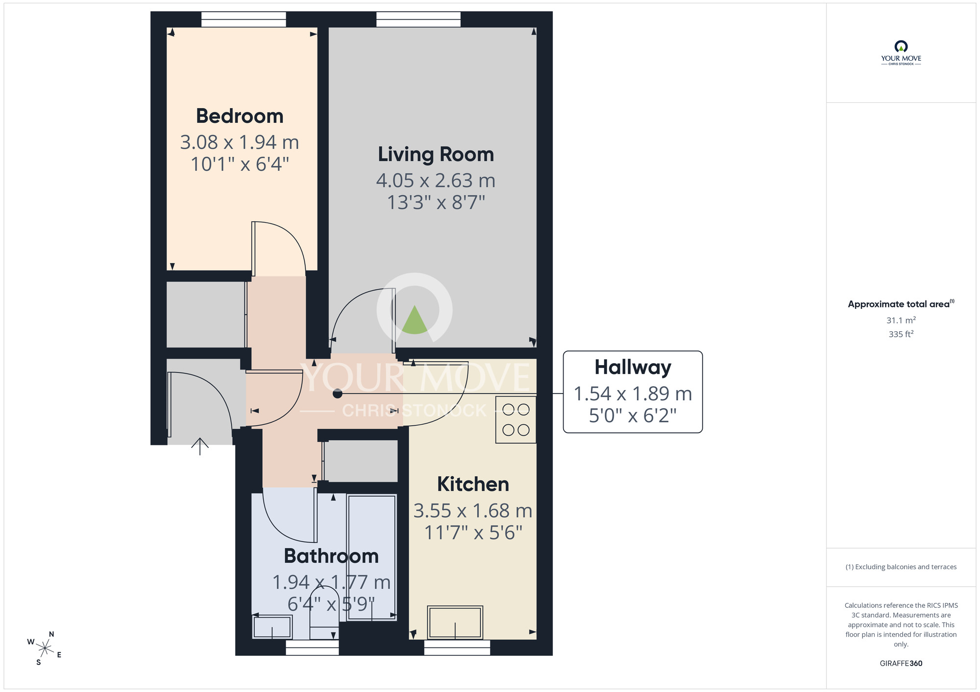 Floorplan of 1 bedroom Flat to rent, Victoria Place, Murton Street, Tyne and Wear, SR1