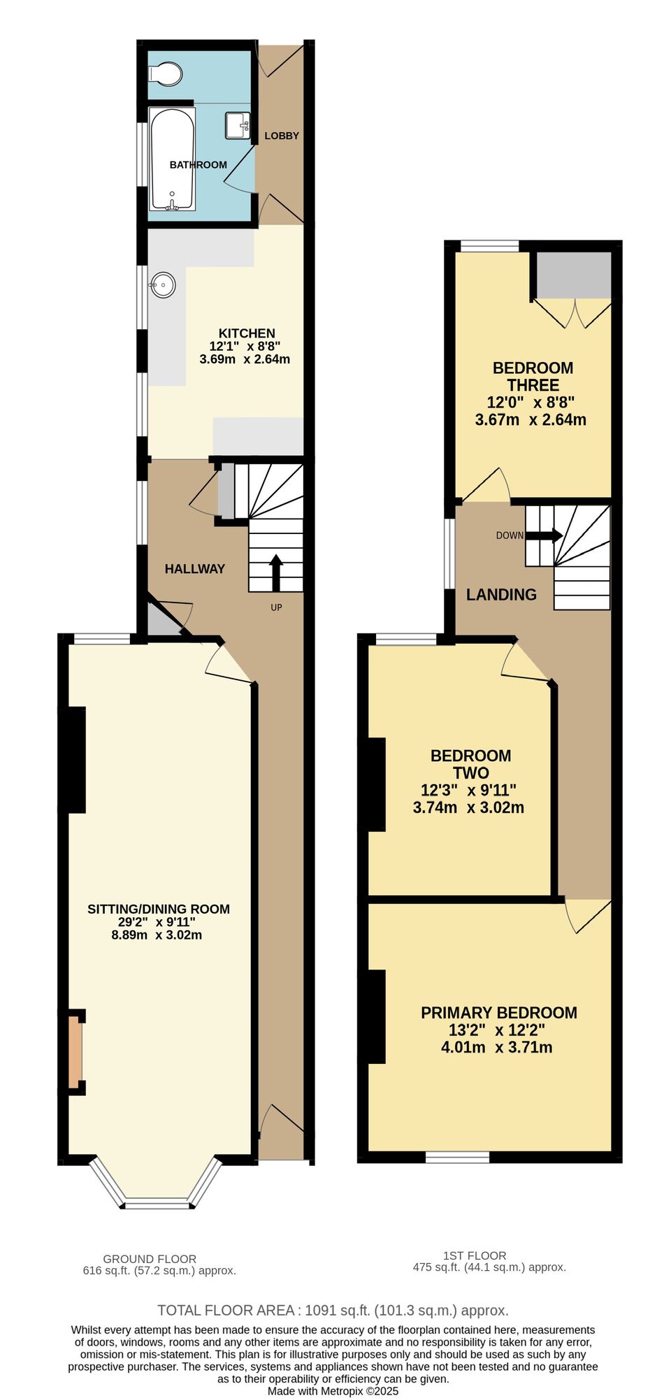 Floorplan of 3 bedroom Mid Terrace House for sale, Worthing Road, Suffolk, NR32