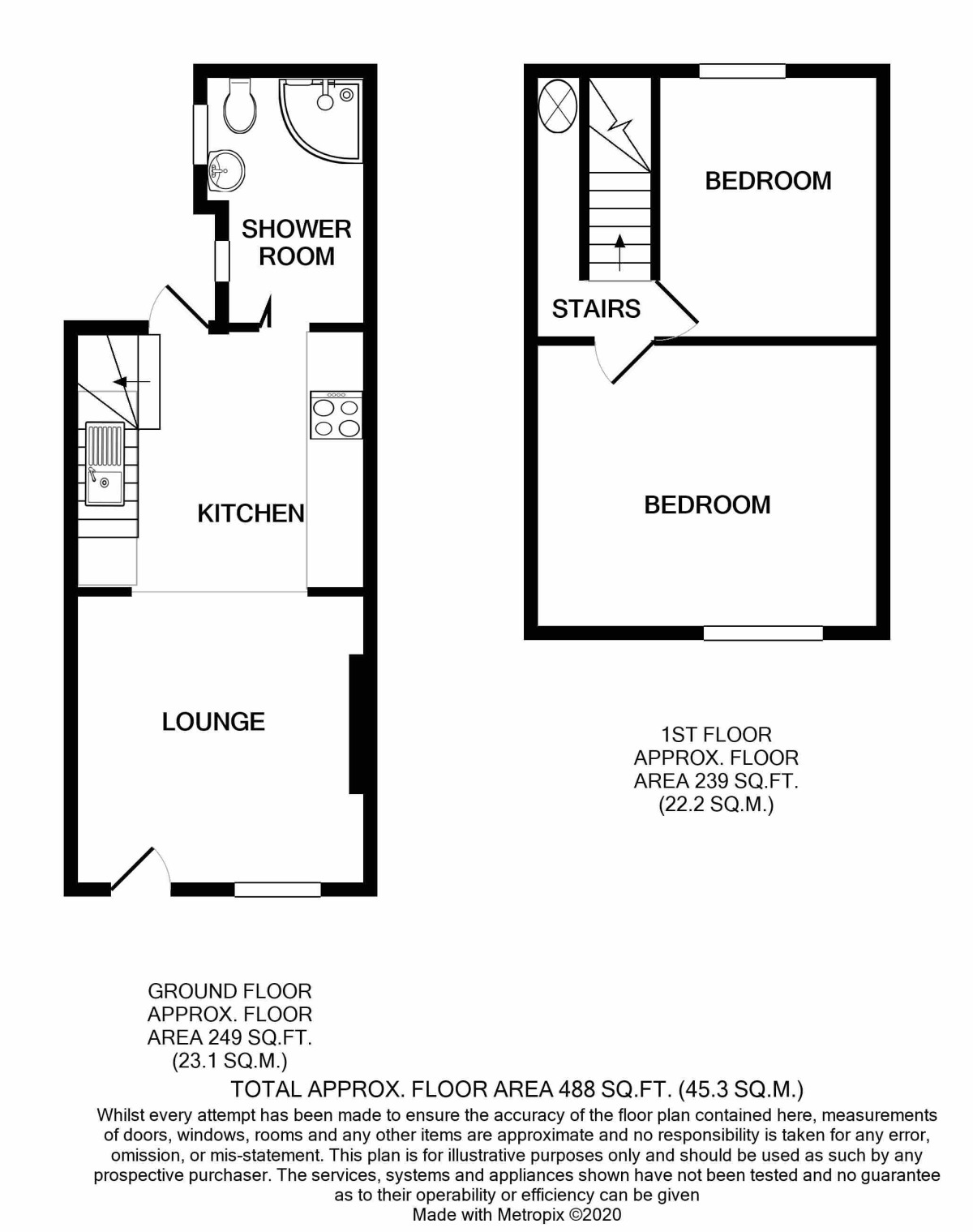 Floorplan of 2 bedroom  House to rent, Arnold Street, Lowestoft, Suffolk, NR32