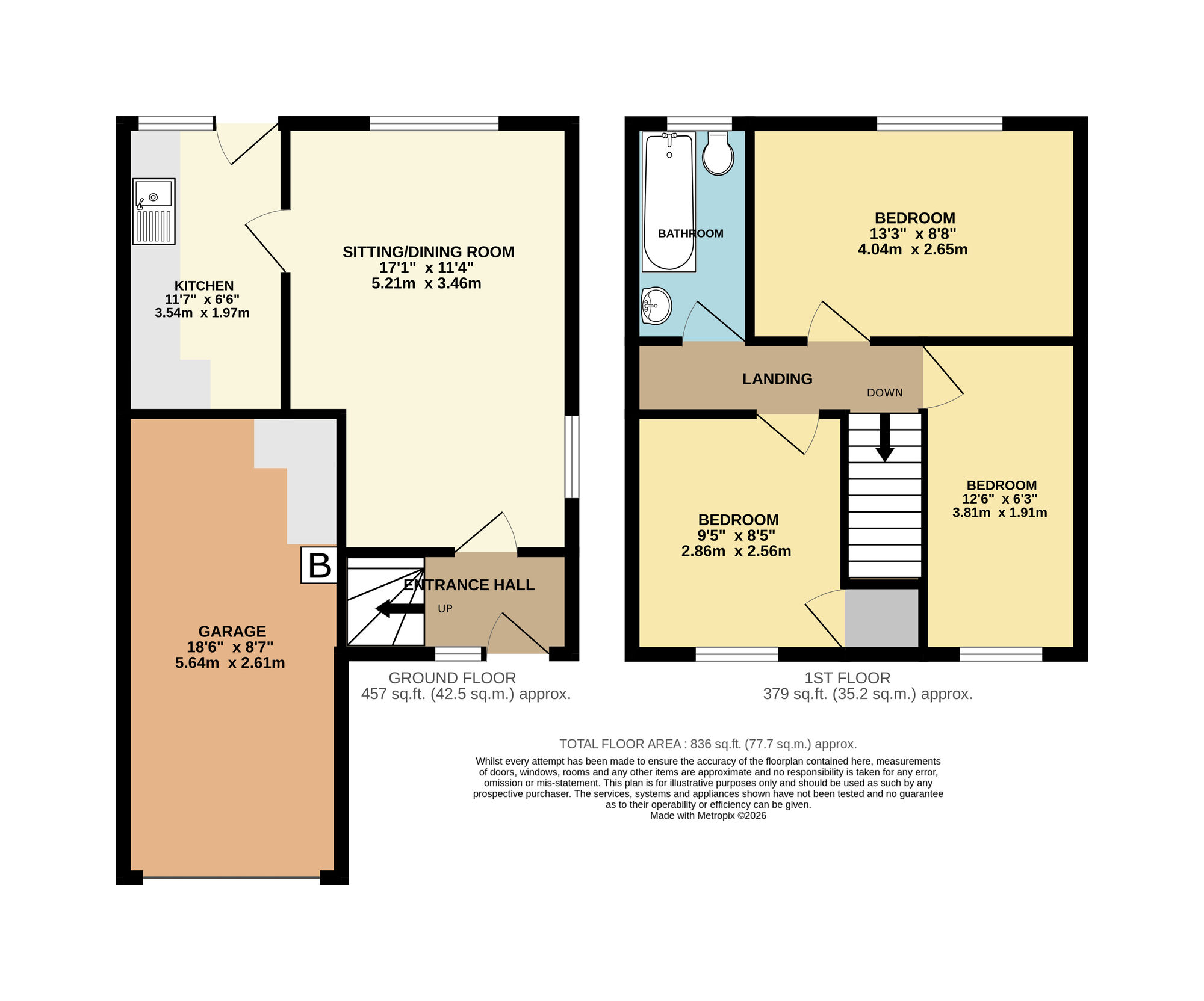 Floorplan of 3 bedroom End Terrace House for sale, Periwinkle Close, Lowestoft, Suffolk, NR33