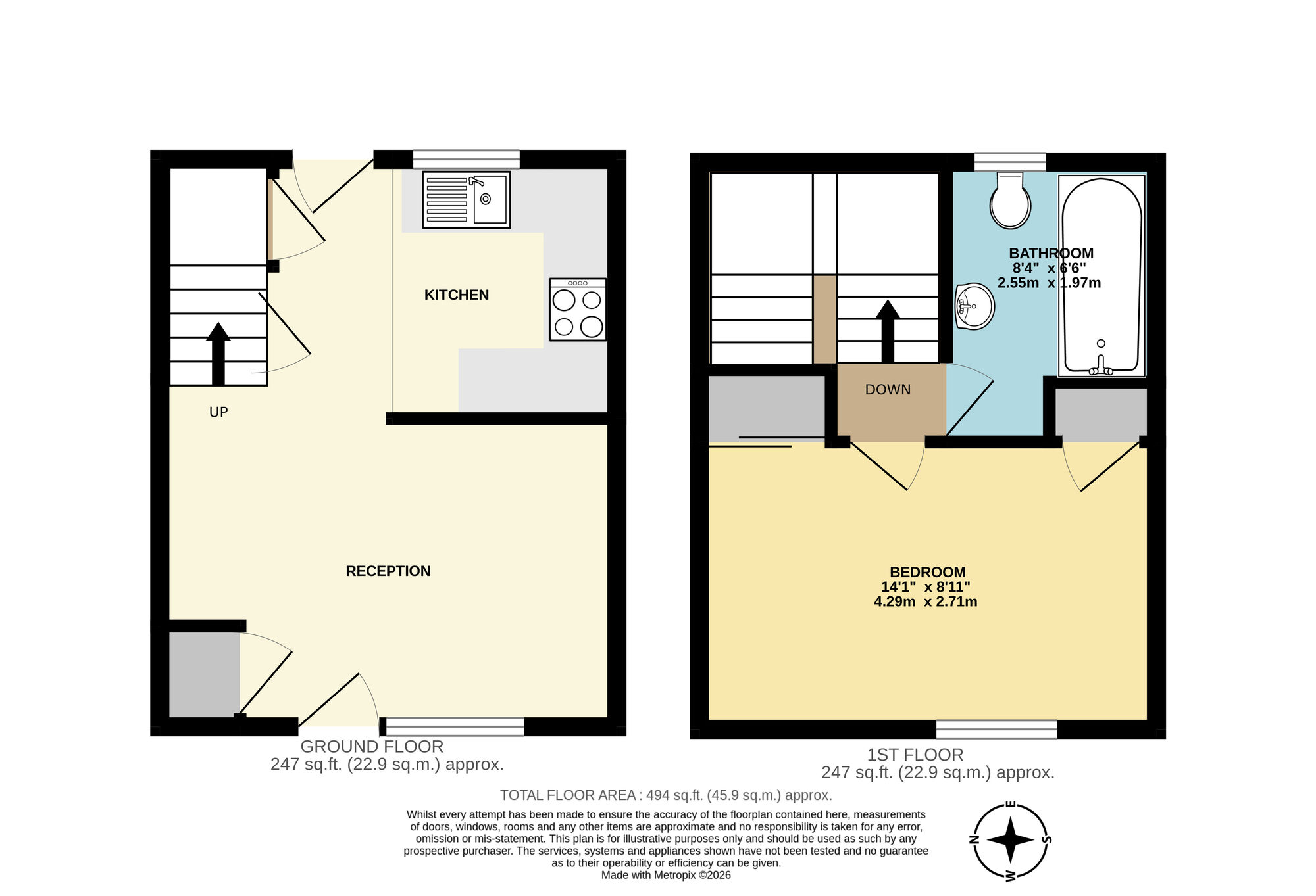 Floorplan of 1 bedroom Semi Detached House for sale, Harebell Way, Lowestoft, Suffolk, NR33