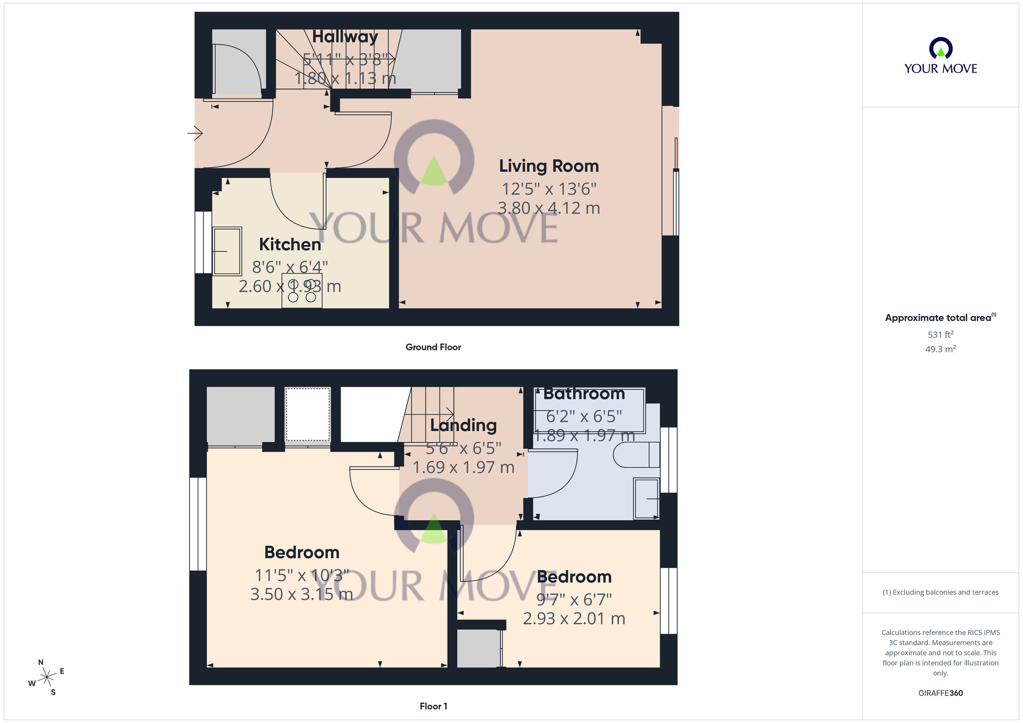 Floorplan of 2 bedroom Mid Terrace House for sale, Howley Gardens, Lowestoft, Suffolk, NR32