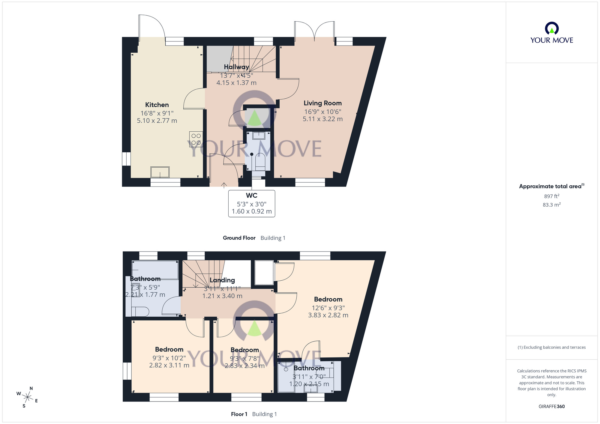 Floorplan of 3 bedroom Semi Detached House for sale, Peacock Drive, Bradwell, Norfolk, NR31