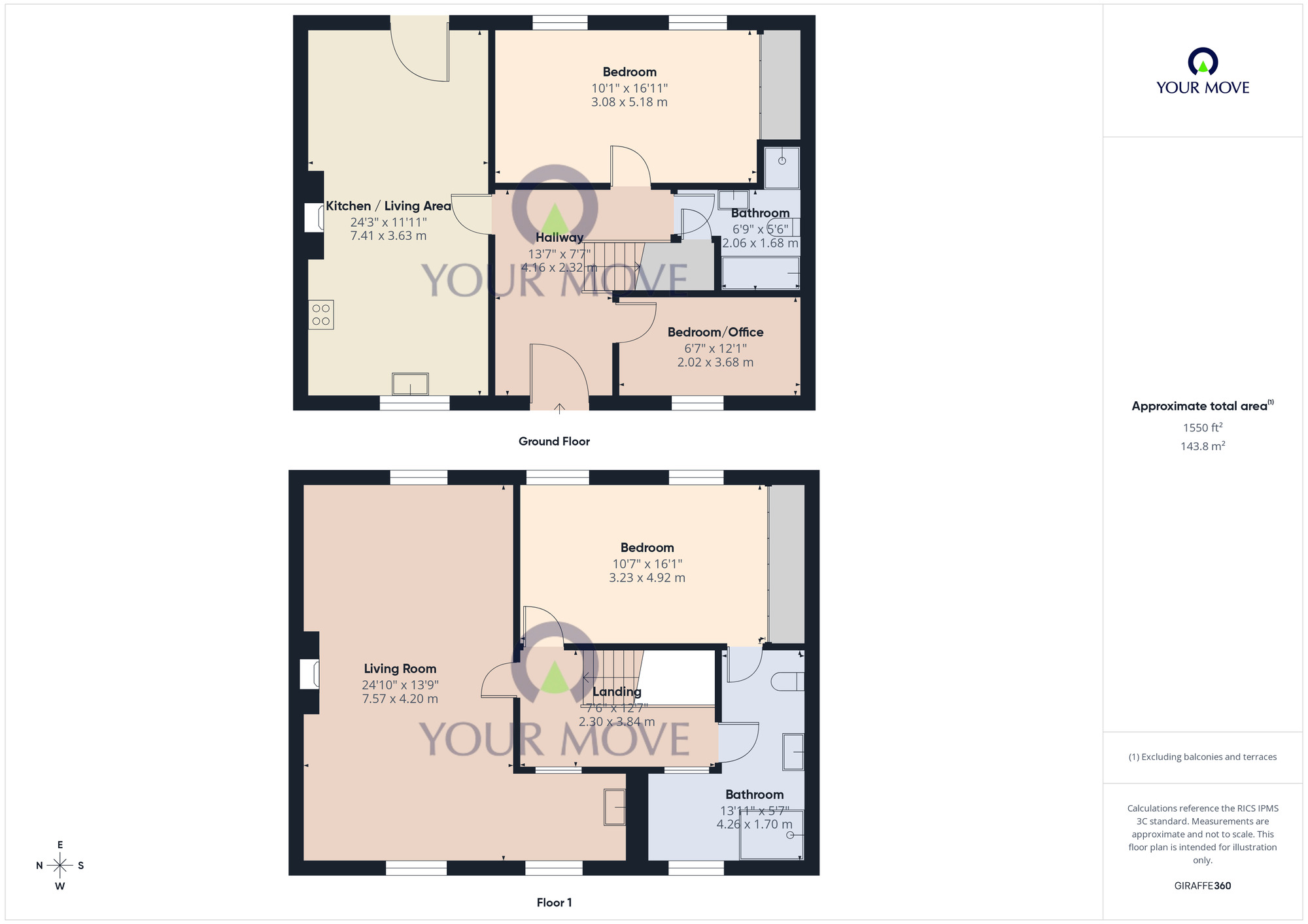 Floorplan of 3 bedroom House for sale, The Great Court Royal Naval Hospit, Great Yarmouth, Norfolk, NR30