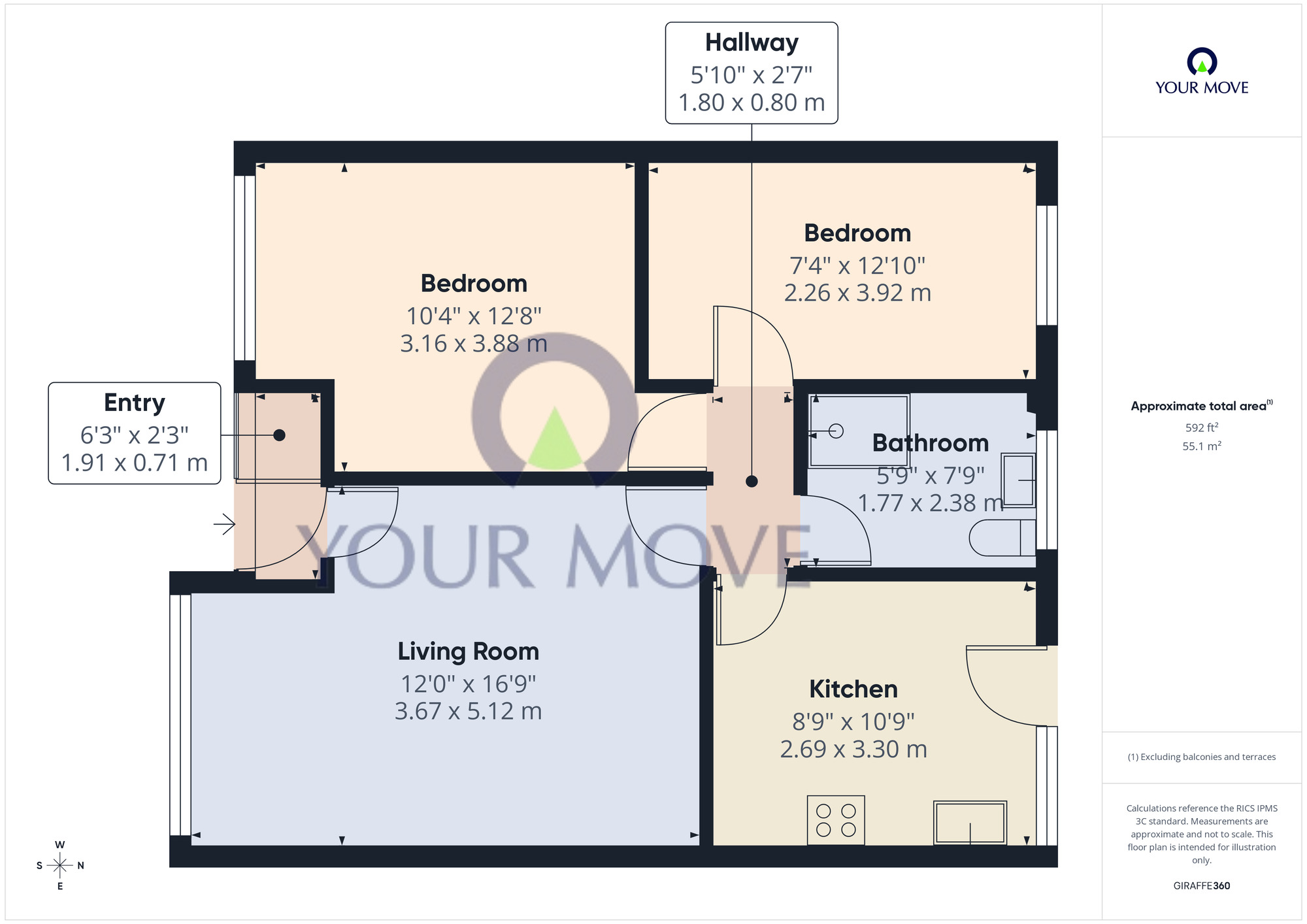 Floorplan of 2 bedroom Semi Detached Bungalow for sale, Convy Priors, Caister-on-Sea, Norfolk, NR30