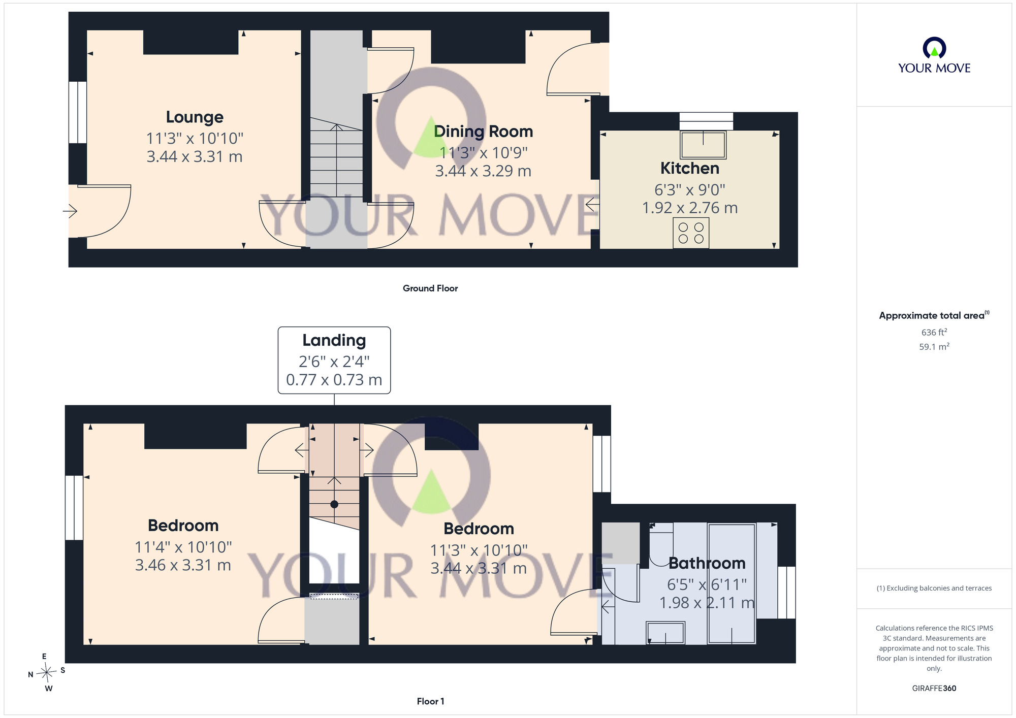 Floorplan of 2 bedroom Mid Terrace House for sale, Melbourne Road, Lowestoft, Suffolk, NR32