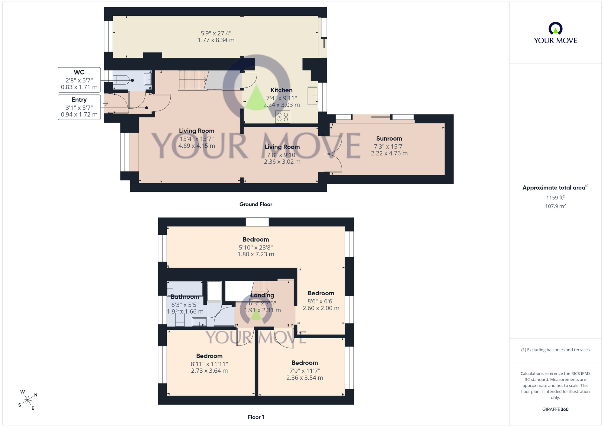 Floorplan of 3 bedroom Semi Detached House for sale, Bloomfield Way, Carlton Colville, Suffolk, NR33