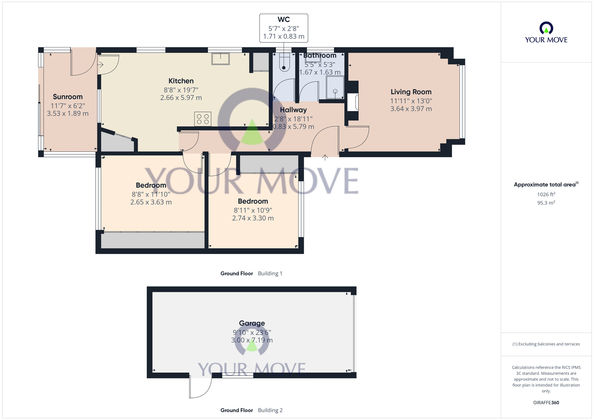 Floorplan of 2 bedroom Semi Detached Bungalow for sale, Chestnut Avenue, Bradwell, Norfolk, NR31