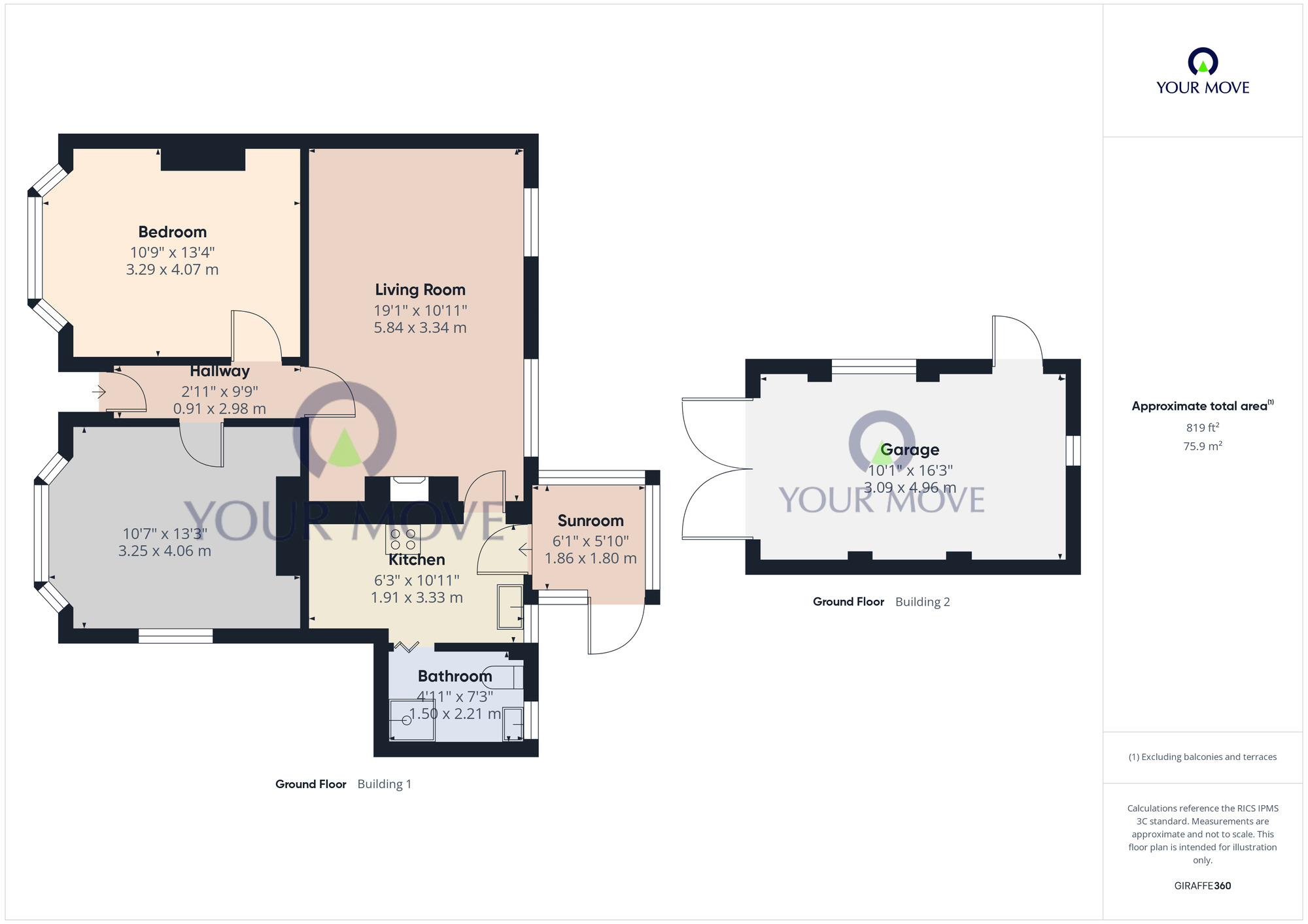 Floorplan of 2 bedroom Semi Detached Bungalow for sale, Homefield Avenue, Lowestoft, Suffolk, NR33