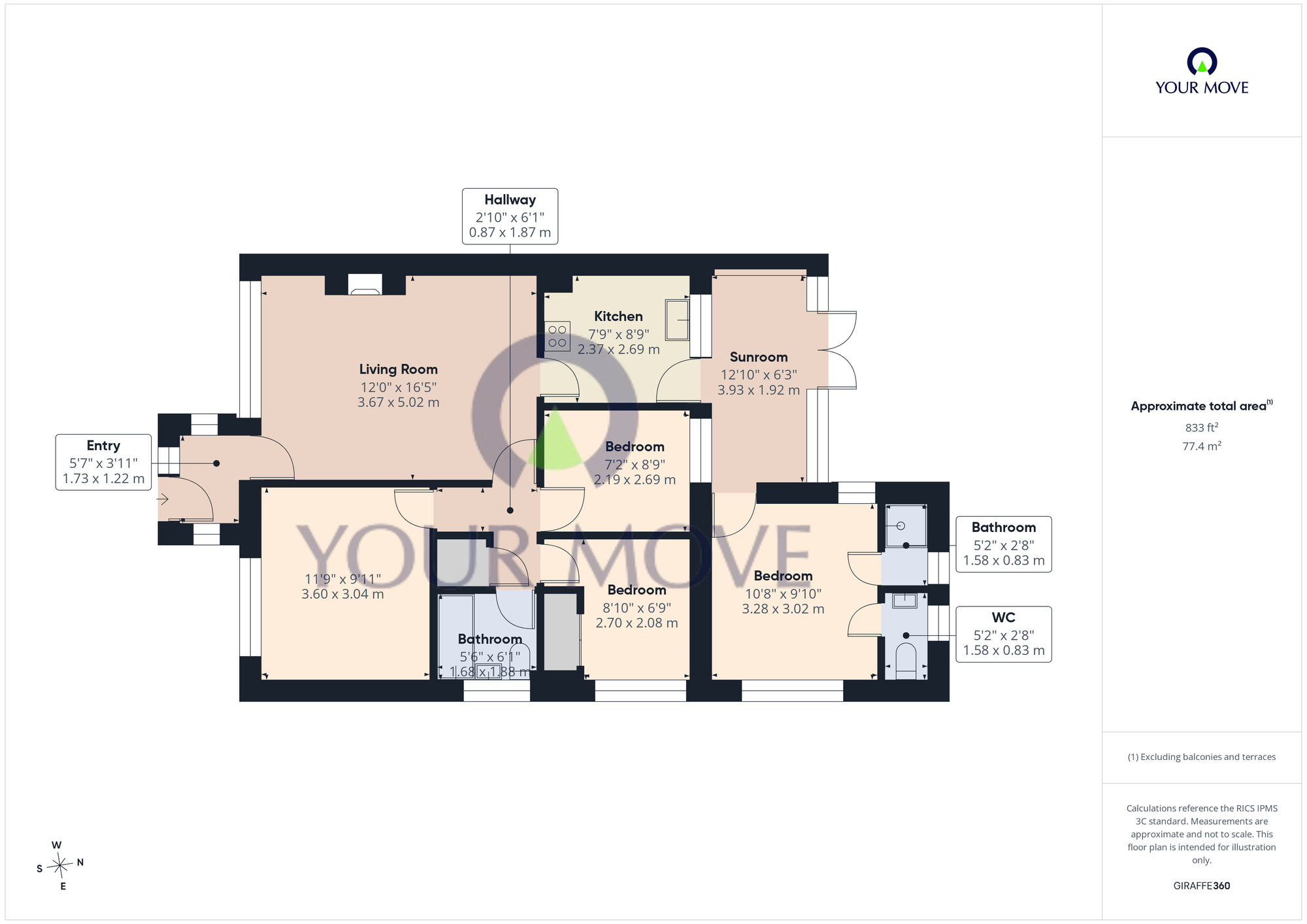 Floorplan of 4 bedroom End Terrace Bungalow for sale, McLean Drive, Kessingland, Suffolk, NR33