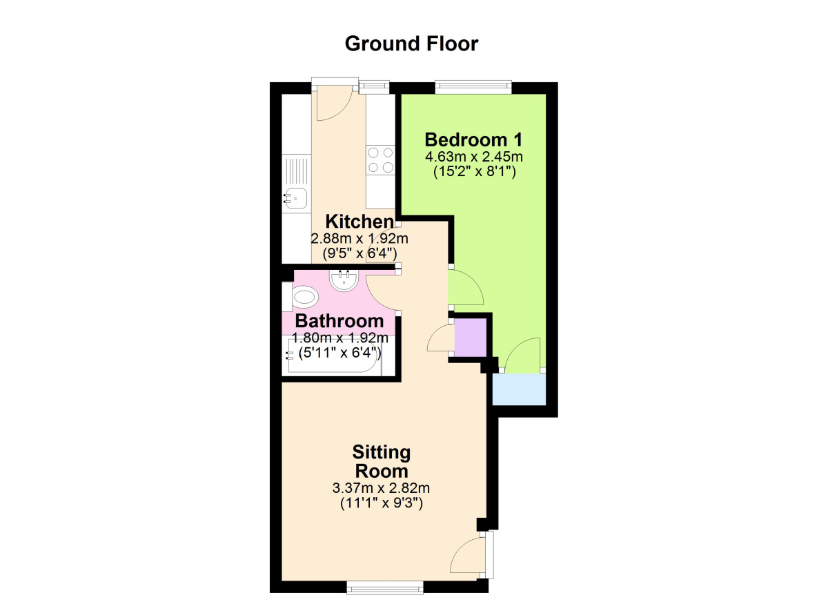 Floorplan of 1 bedroom Flat to rent, Somerset Way, Paulton, Bristol, BS39