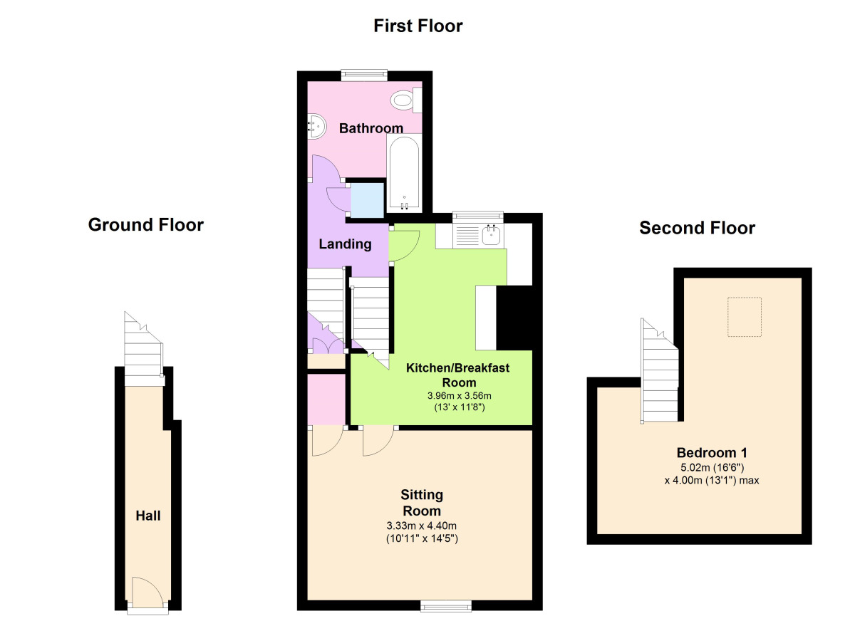 Floorplan of 1 bedroom  Flat to rent, Hillside View, Peasedown St. John, Bath, BA2