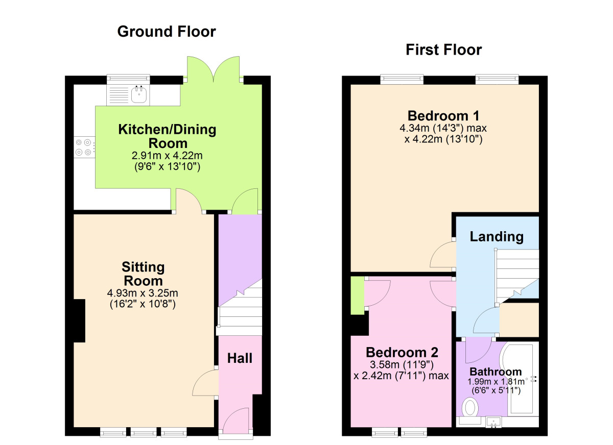 Floorplan of 2 bedroom End Terrace House to rent, Leigh Street, Leigh Upon Mendip, Radstock, BA3
