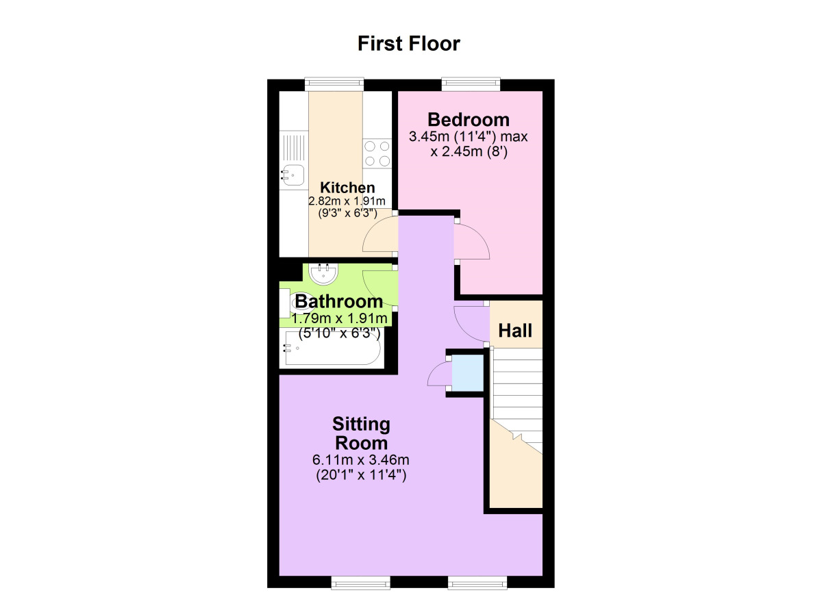 Floorplan of 1 bedroom Flat to rent, Somerset Way, Paulton, Bristol, BS39