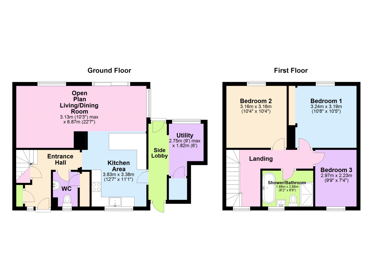 Floorplan of 3 bedroom Semi Detached House to rent, Beacon View, Coleford, Radstock, BA3