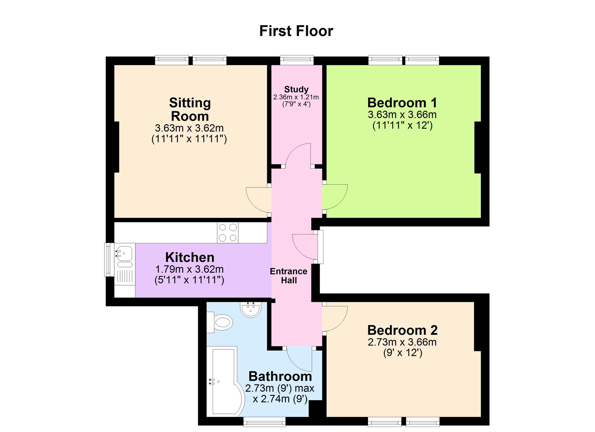 Floorplan of 2 bedroom  Flat to rent, Grosvenor House, Smallcombe Road, Somerset, BA3