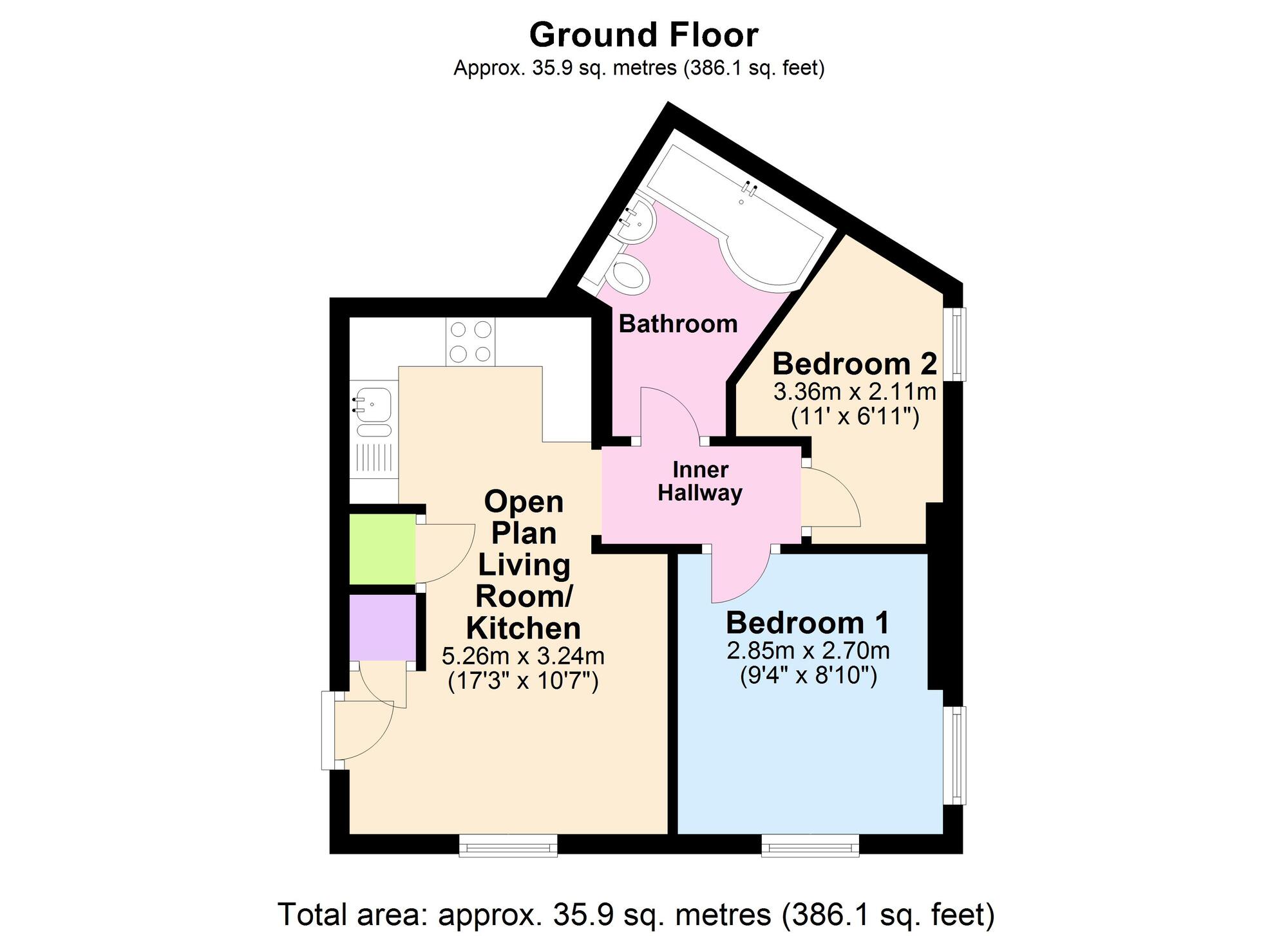 Floorplan of 2 bedroom  Flat to rent, Heal House, High Street, Somerset, BS39